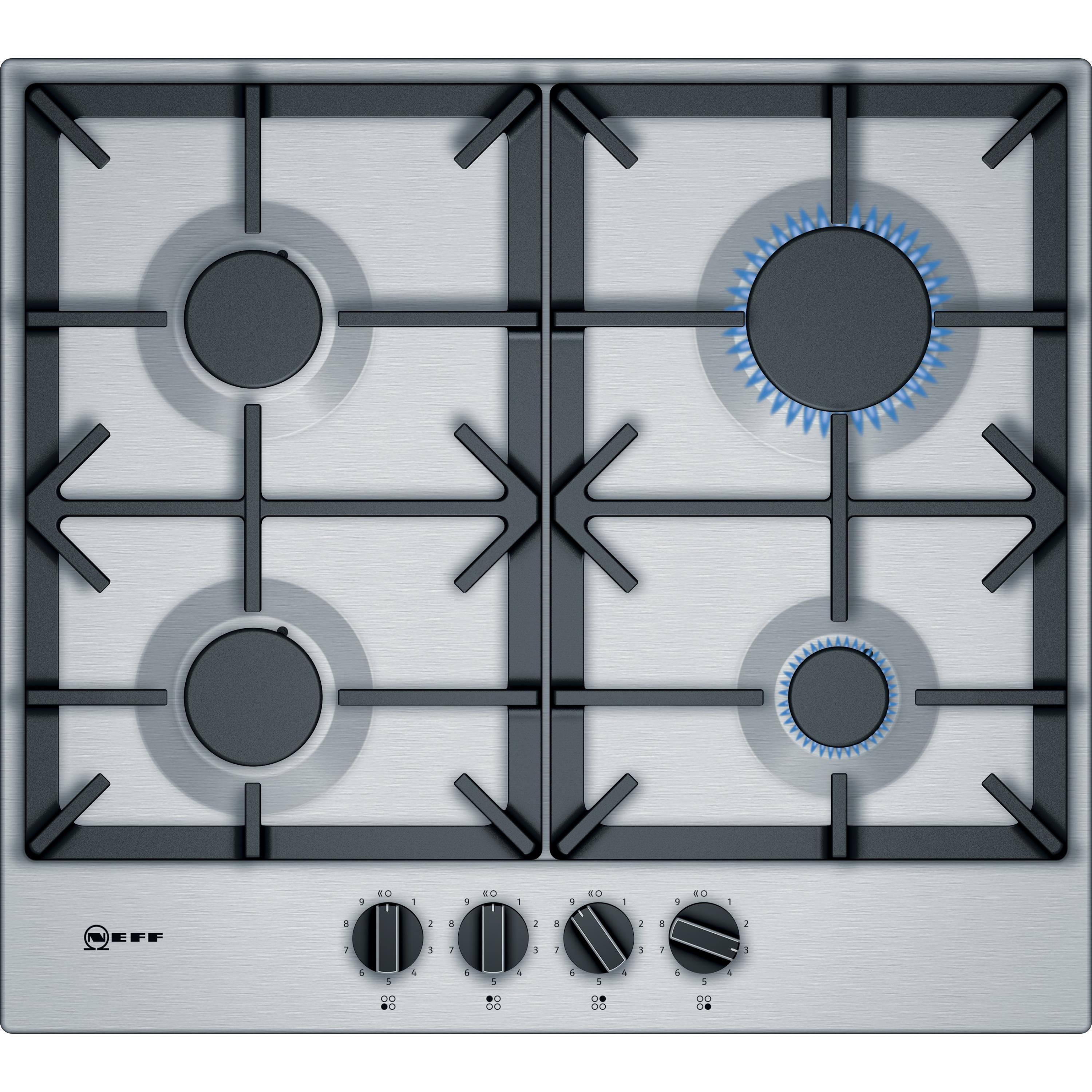 Neff T26DS49N0 60cm gas hob in stainless steel