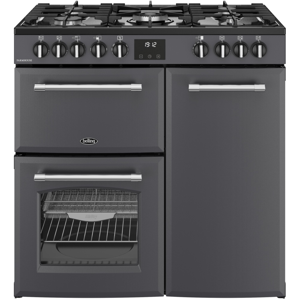 Belling 444411819 RCA FARMHOUSE 90DF A 90cm Dual Fuel Range Cooker - Grey Belling 444411819 RCA FARMHOUSE 90DF A 90cm Dual Fuel Range Cooker - Grey