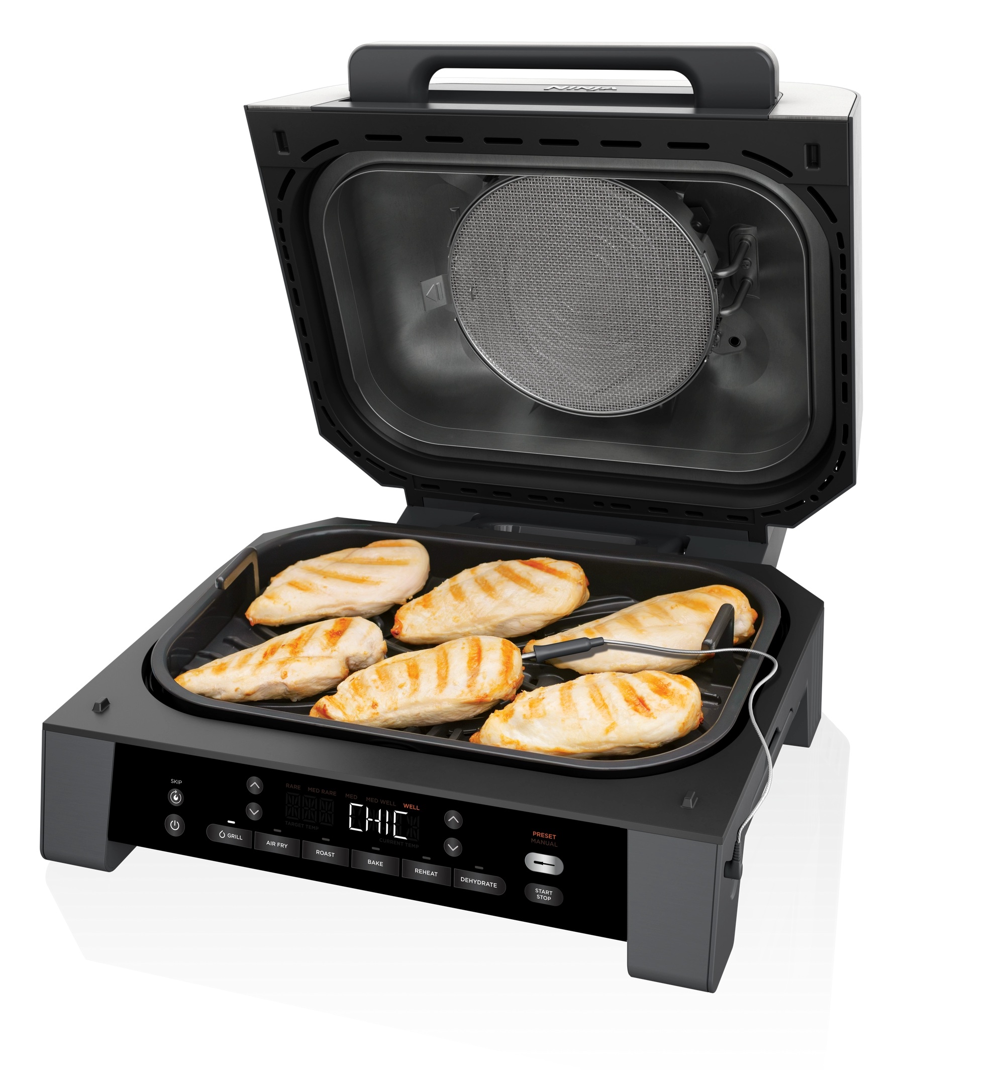 NINJA DG551UK Electric Air-Grill & Fryer - Black/Stainless Steel - Image 2 NINJA DG551UK Electric Air-Grill & Fryer - Black/Stainless Steel - Image 2