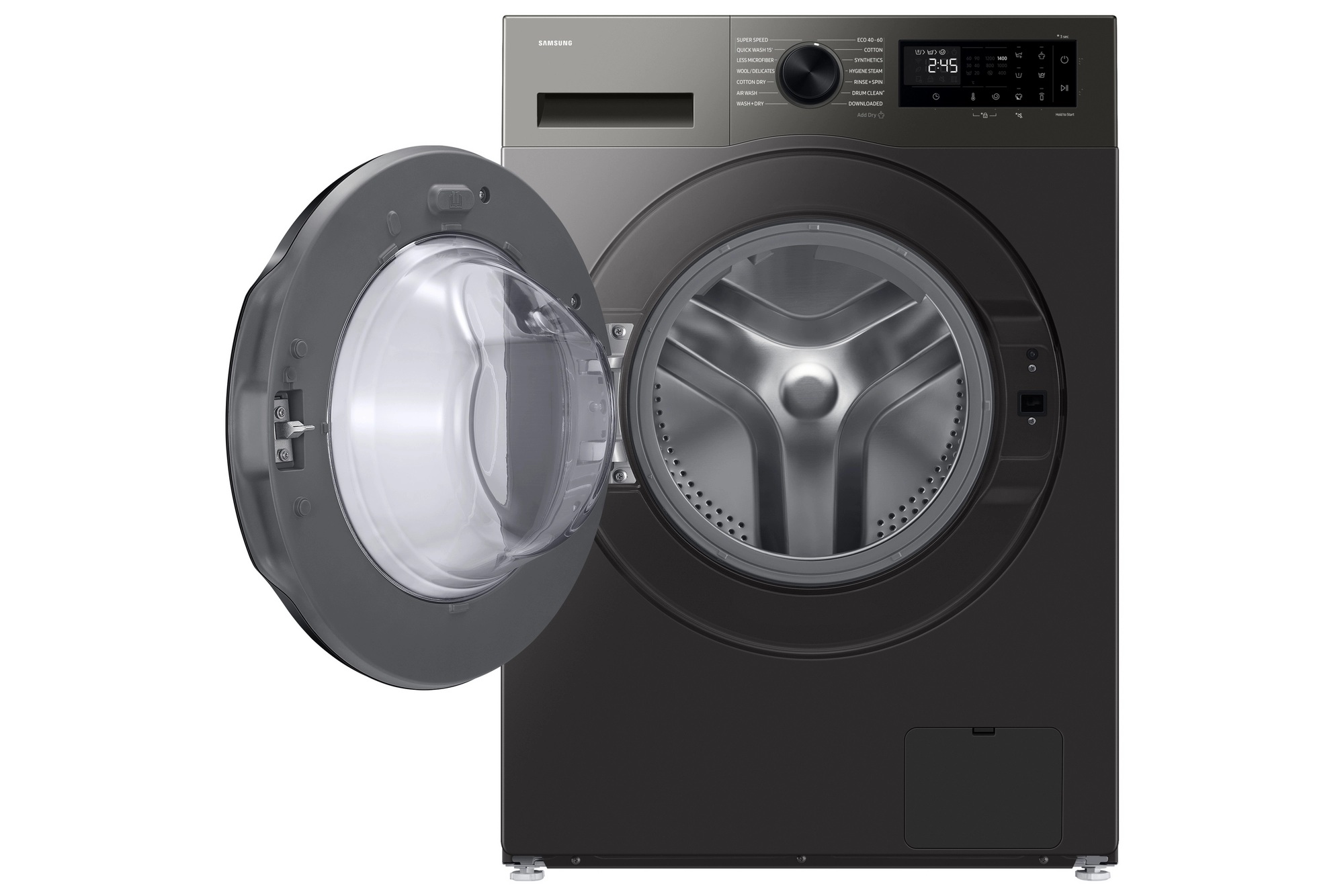 Samsung WD90HG5U34BXEU 9kg/6kg 1400 Spin Washer Dryer - Inox with black door - Image 2