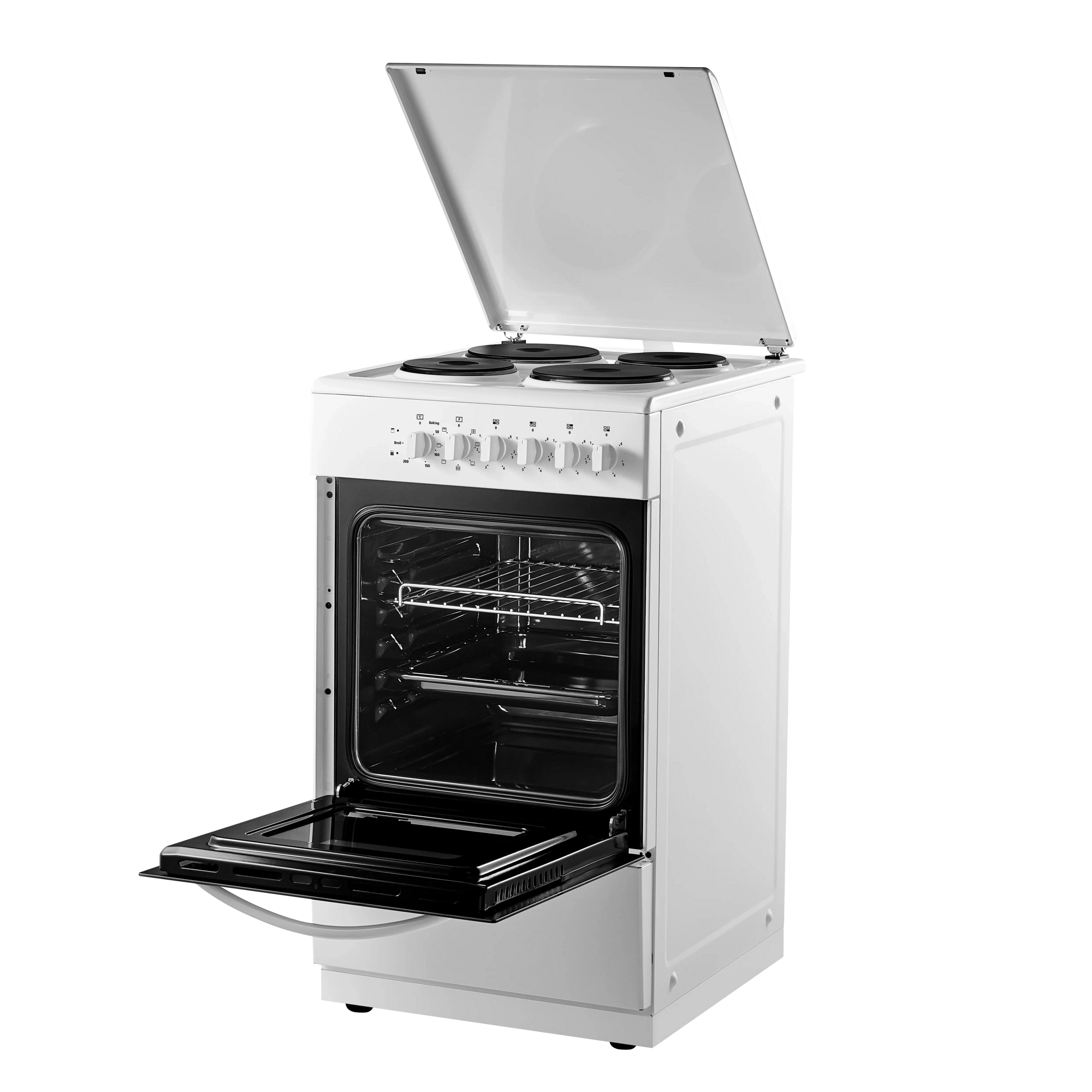 Midea MFO20DME4H109-WH 50cm Single Oven Electric Cooker with Solid Plate Hob - White - Image 3