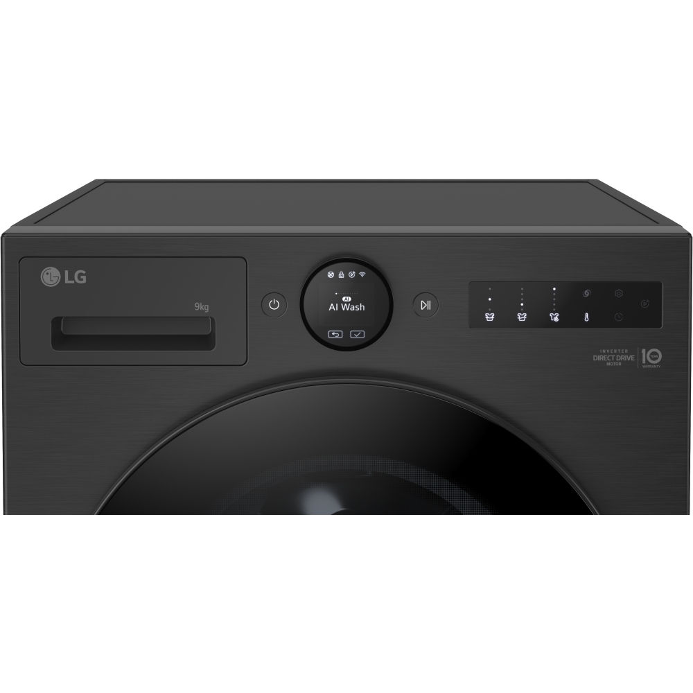 LG F4X7009TBB Washing Machine, 9kg, 1400 Spin, Black, A Rated - Image 3