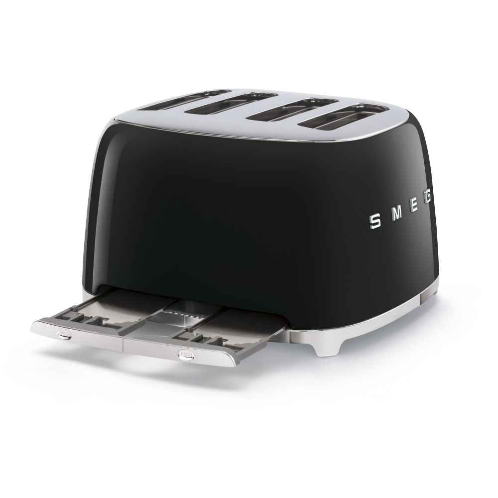 Smeg TSF03BLUK Retro Toaster, 4 Slice, Black - Image 2