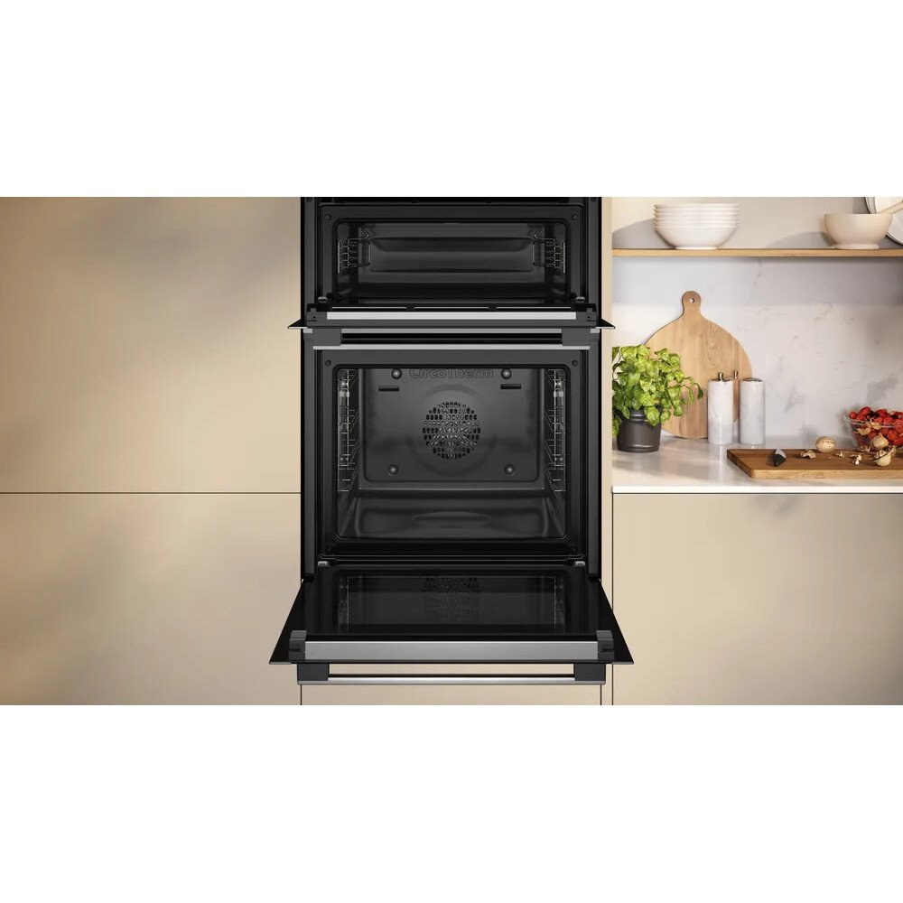 Neff U2ACH7AN7B N50 Built-In Electric Double Oven with Pyrolytic Cleaning, Stainless Steel, A Rated - Image 2