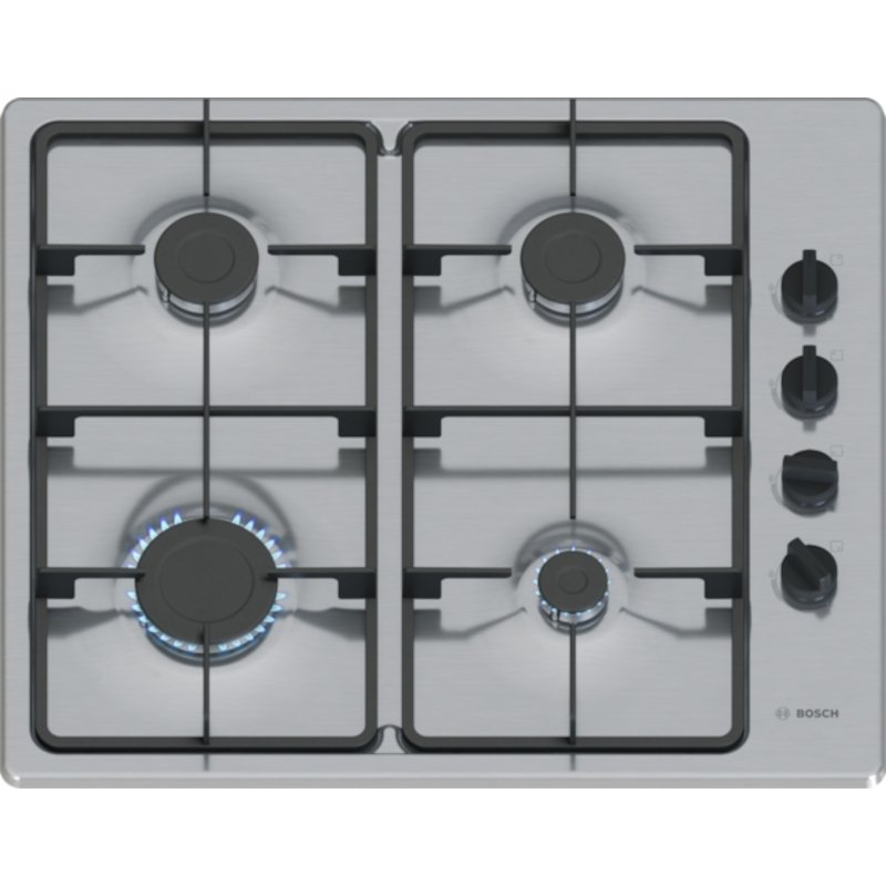 Bosch PBP6B5K60 Series 2 4 Burner Gas Hob, Stainless Steel Bosch PBP6B5K60 Series 2 4 Burner Gas Hob, Stainless Steel