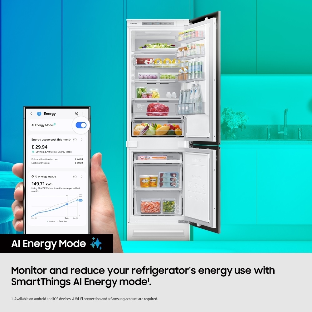 Samsung BRB70F26DES0EU Series 6 SpaceMax™ Integrated Fridge Freezer, Sliding Hinge, 70/30 - Image 4 Samsung BRB70F26DES0EU Series 6 SpaceMax™ Integrated Fridge Freezer, Sliding Hinge, 70/30 - Image 4