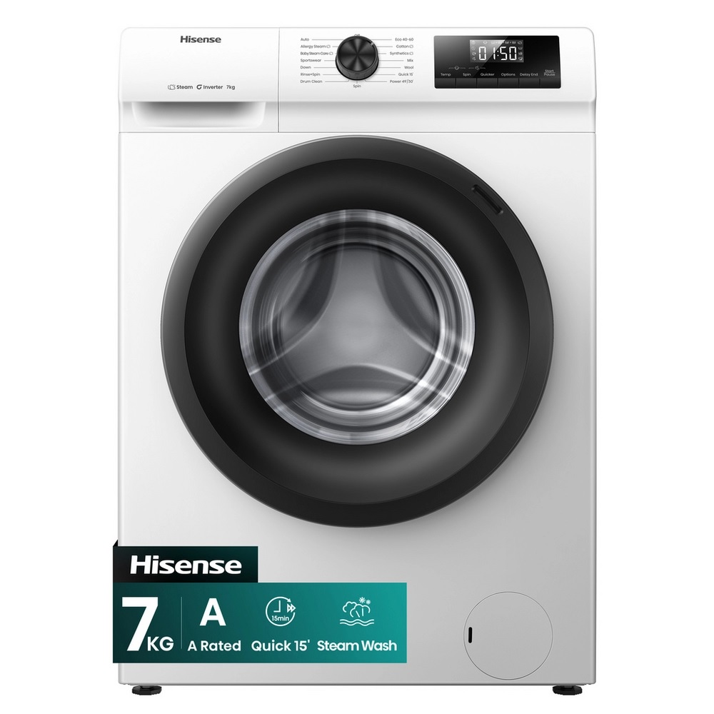 Hisense WF1Q7021BW 7kg 1200 Spin, Steam Washing Machine – White