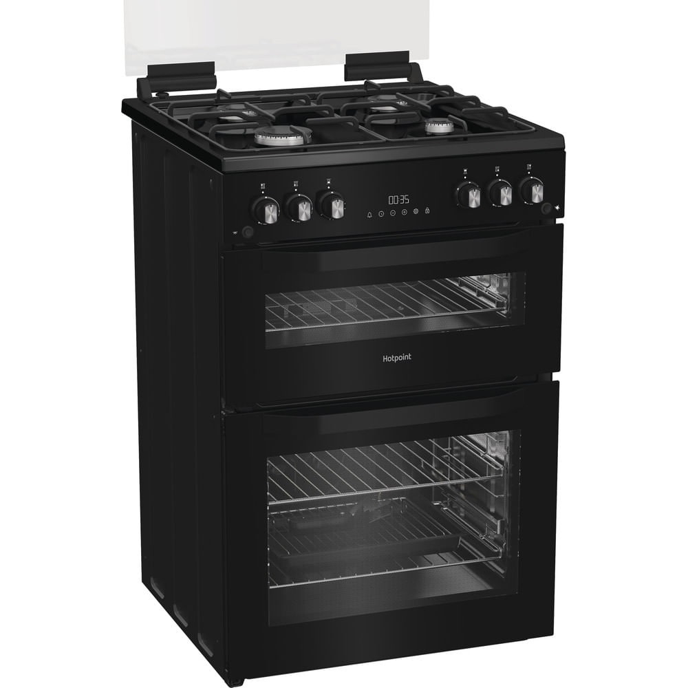 Hotpoint HDG6GDCB1 Gas Cooker with Double Oven - Black - Image 4 Hotpoint HDG6GDCB1 Gas Cooker with Double Oven - Black - Image 4