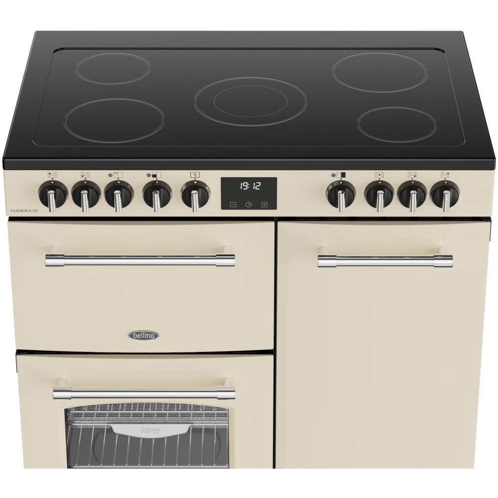 Belling 444411818 Farmhouse 90E 90cm Ceramic Range Cooker – Cream - Image 3