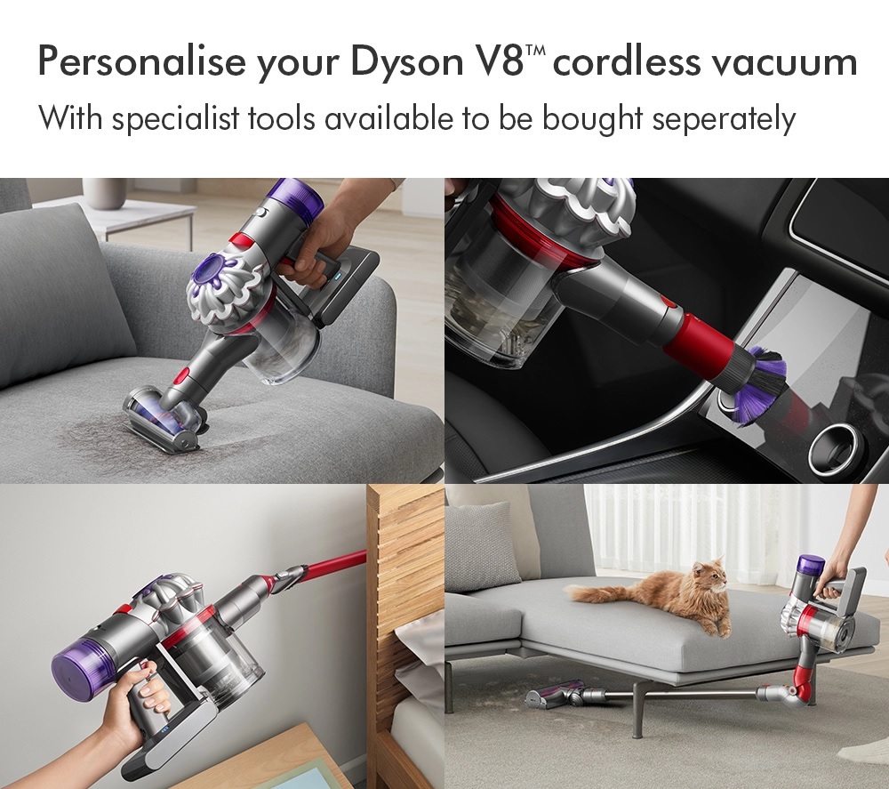 Dyson V8ADVANCED-24 KIT Vacuum Cleaner - Silver/Nickel - Image 3 Dyson V8ADVANCED-24 KIT Vacuum Cleaner - Silver/Nickel - Image 3