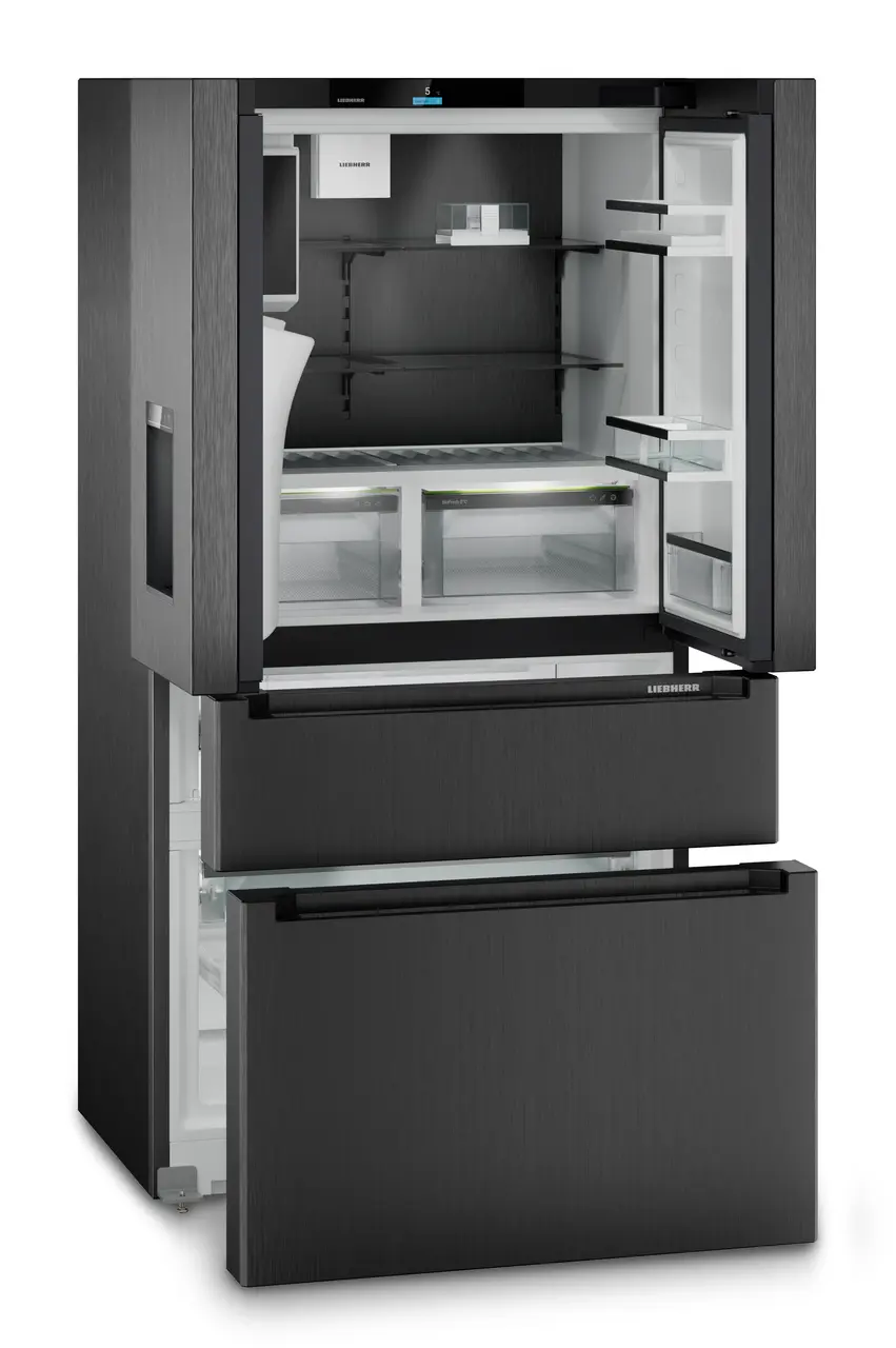 Liebherr Plus MBbsdi 9528 Black Steel Freestanding French Door Fridge-Freezer – Plumbed In Ice & Water - Image 2 Liebherr Plus MBbsdi 9528 Black Steel Freestanding French Door Fridge-Freezer – Plumbed In Ice & Water - Image 2