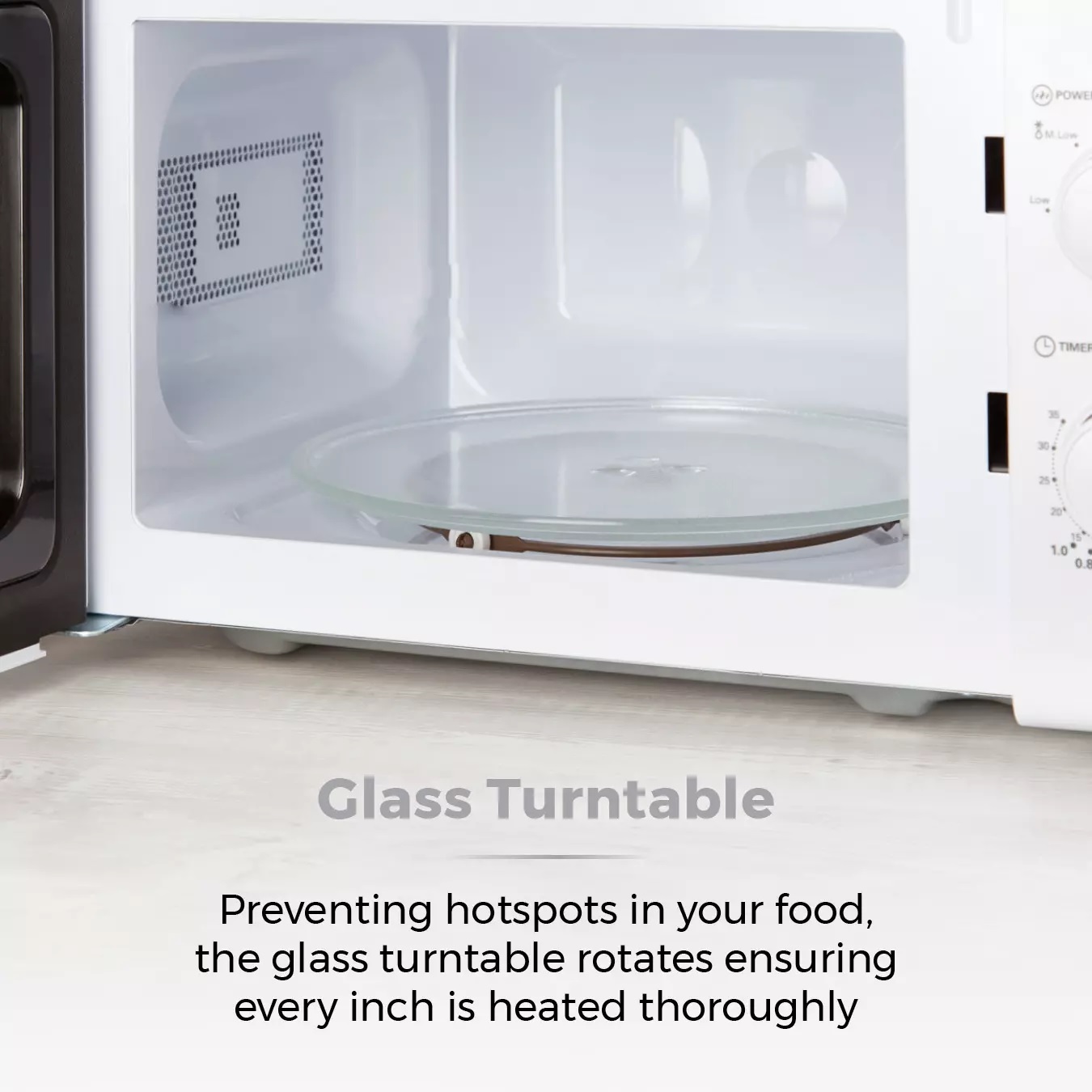 TOWER T24034WHT 20 Litre 700W Manual Microwave - Image 6