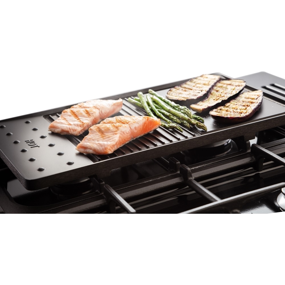 Rangemaster CLDL100DFPGBL-AB1 100cm Dual Fuel Range Cooker Classic Deluxe Gloss Black/Antique Brass - Image 4