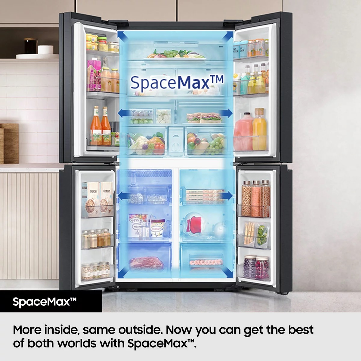 Samsung RF24BB620ES9EU 70/30 American Style Smart Fridge Freezer with SpaceMax – Silver - Image 2 Samsung RF24BB620ES9EU 70/30 American Style Smart Fridge Freezer with SpaceMax – Silver - Image 2