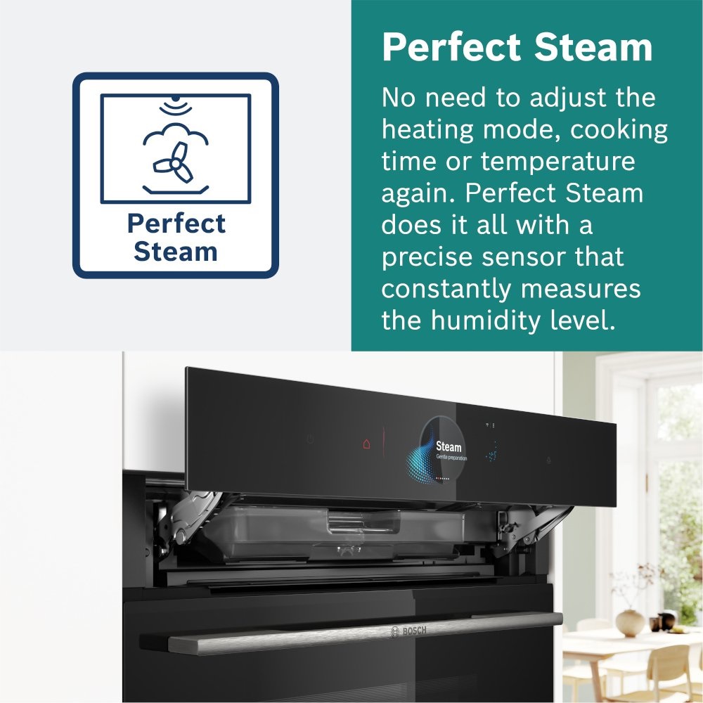 Bosch HSG7364B1B Series 8 Built-In Electric Single Oven with Steam Function – Black - Image 5