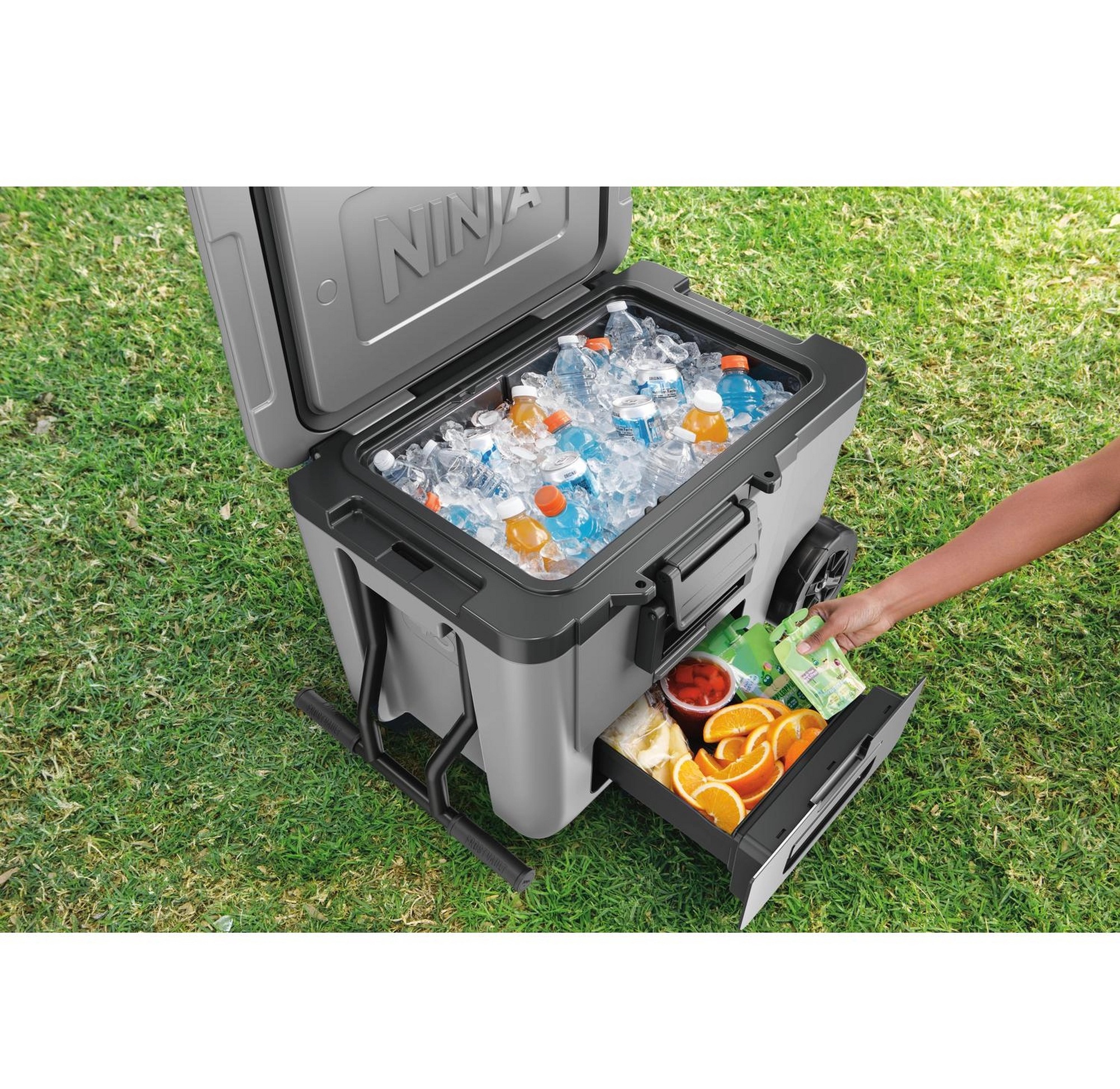 NINJA FB245UKGY FrostVault 42L Wheeled Cooler with Dry Zone - Slate Grey - Image 3