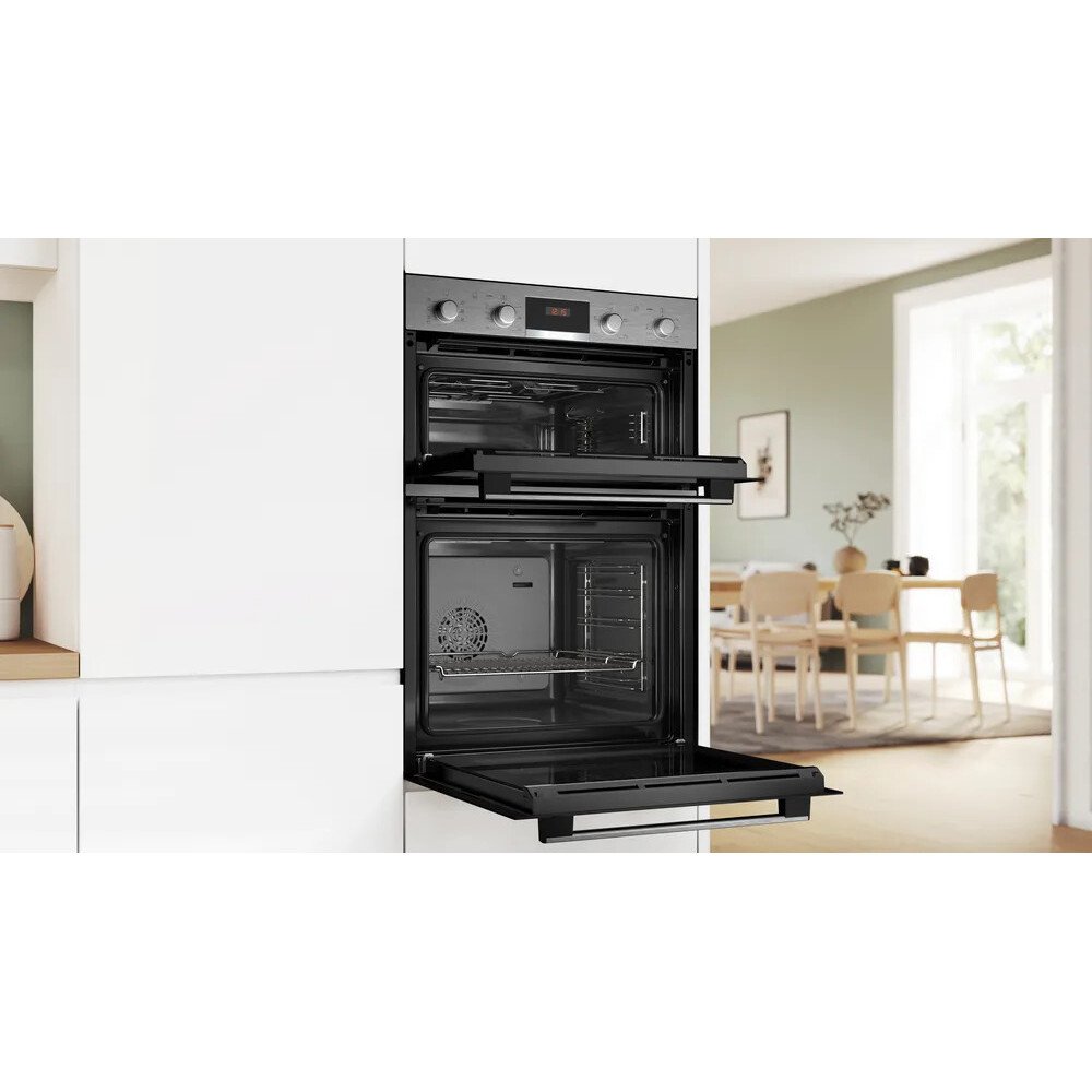 Bosch MBA533BS3B Series 4 Built-In Electric Double Oven, Stainless Steel, A Rated - Image 3 Bosch MBA533BS3B Series 4 Built-In Electric Double Oven, Stainless Steel, A Rated - Image 3