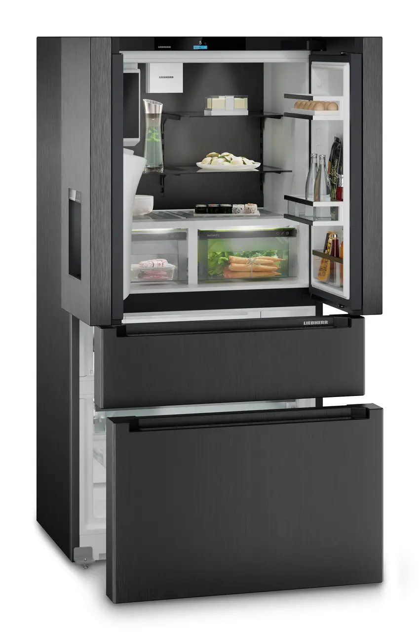 Liebherr Plus MBbsdi 9528 Black Steel Freestanding French Door Fridge-Freezer – Plumbed In Ice & Water - Image 3