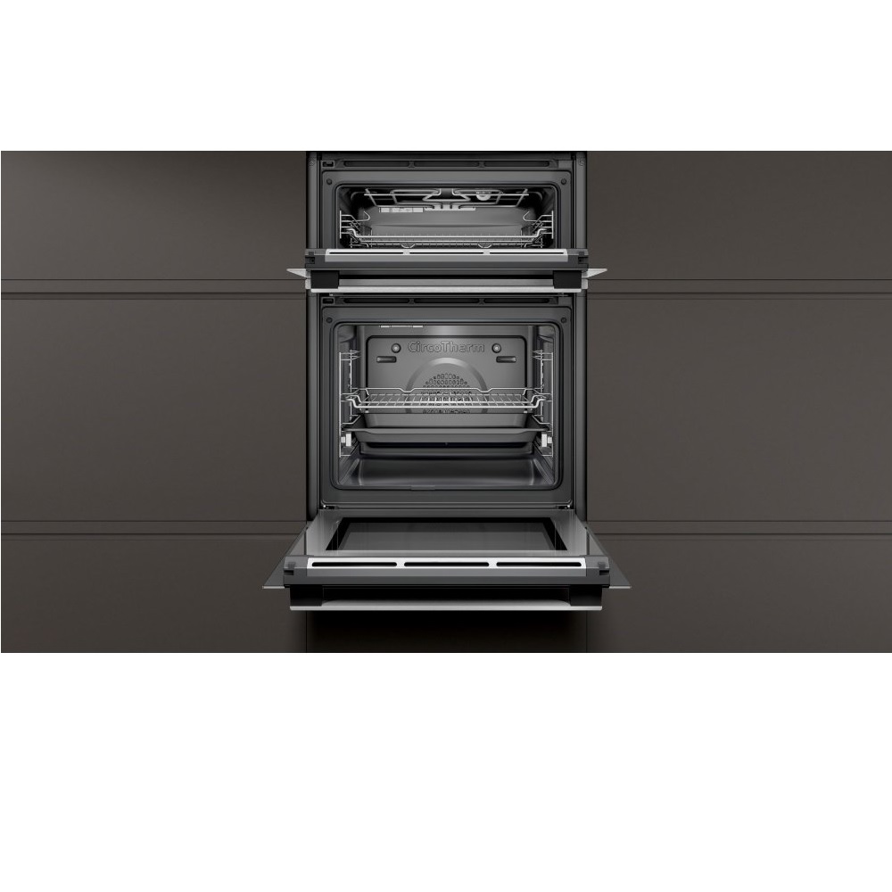 Neff U2ACM7HH0B Built-In Electric Double Oven with Pyrolytic Cleaning, Stainless Steel, A Rated - Image 2