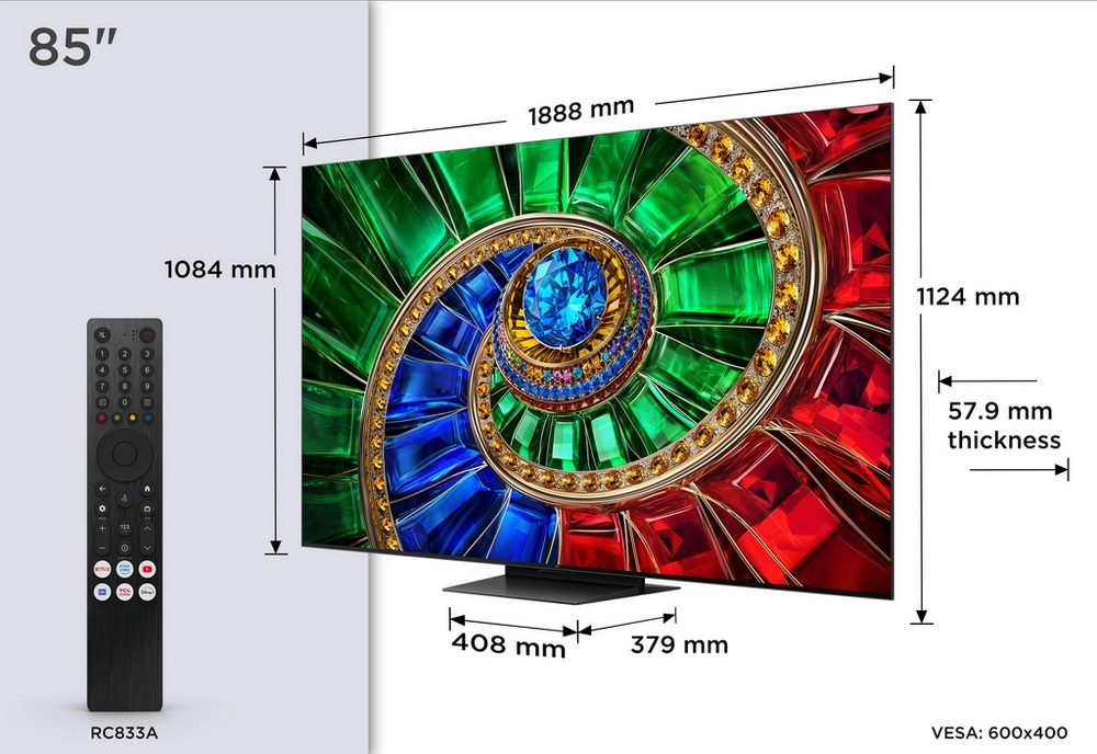 TCL 85RM7L-UK 85” 4K RGB-Mini LED Google TV - Image 2 TCL 85RM7L-UK 85” 4K RGB-Mini LED Google TV - Image 2