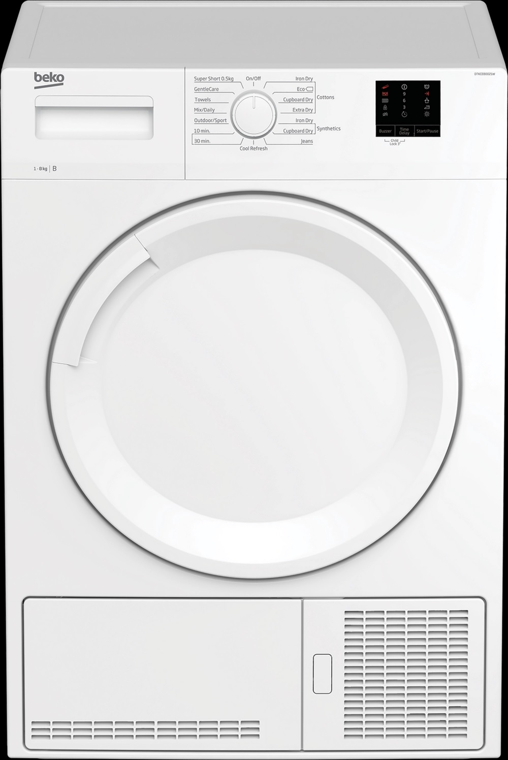 Beko DTKCE80021W Condenser Tumble Dryer, 8kg - White