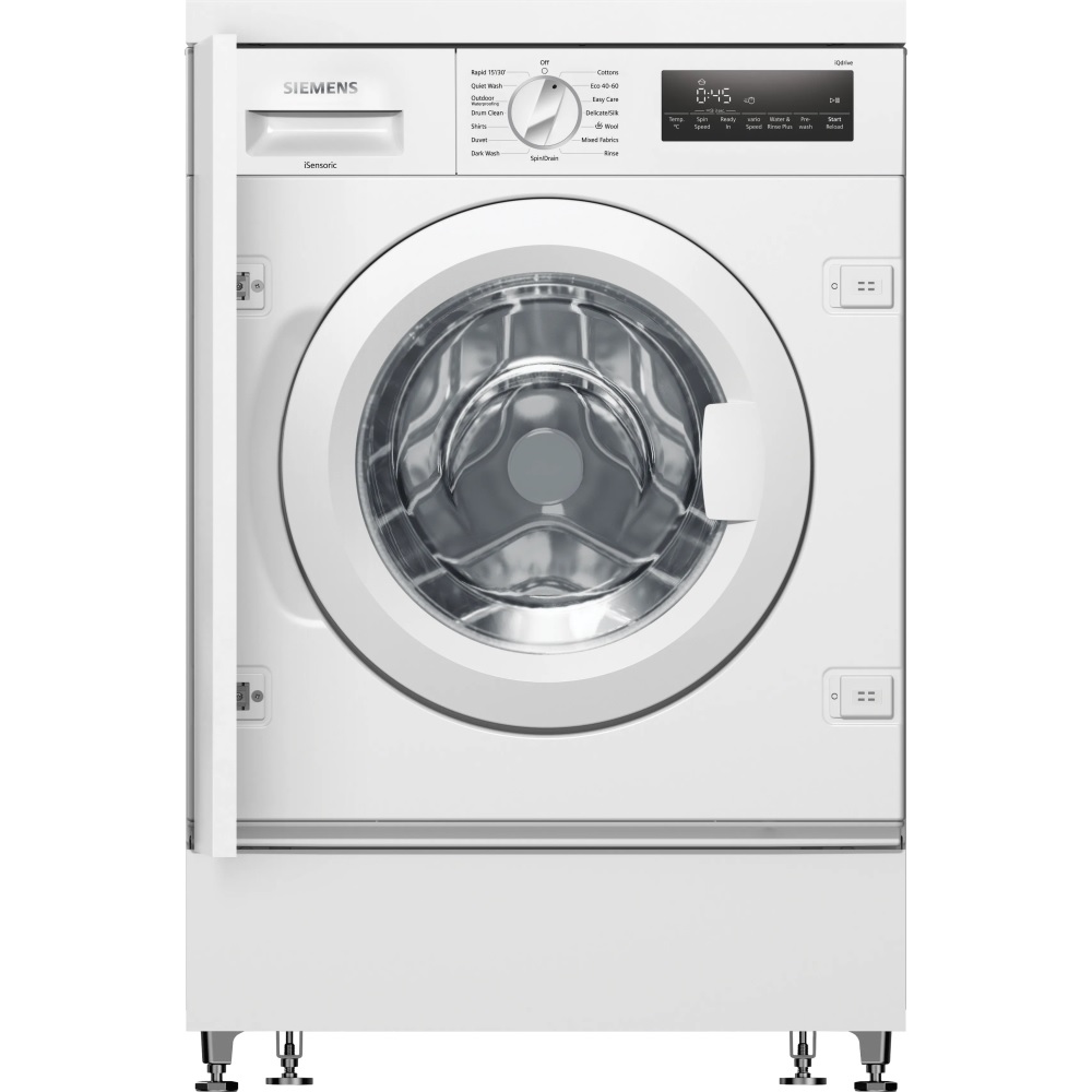 Siemens WI14W502GB iQ700 Integrated Washing Machine, 8kg, 1400 Spin - White - Image 1 Siemens WI14W502GB iQ700 Integrated Washing Machine, 8kg, 1400 Spin - White - Image 1