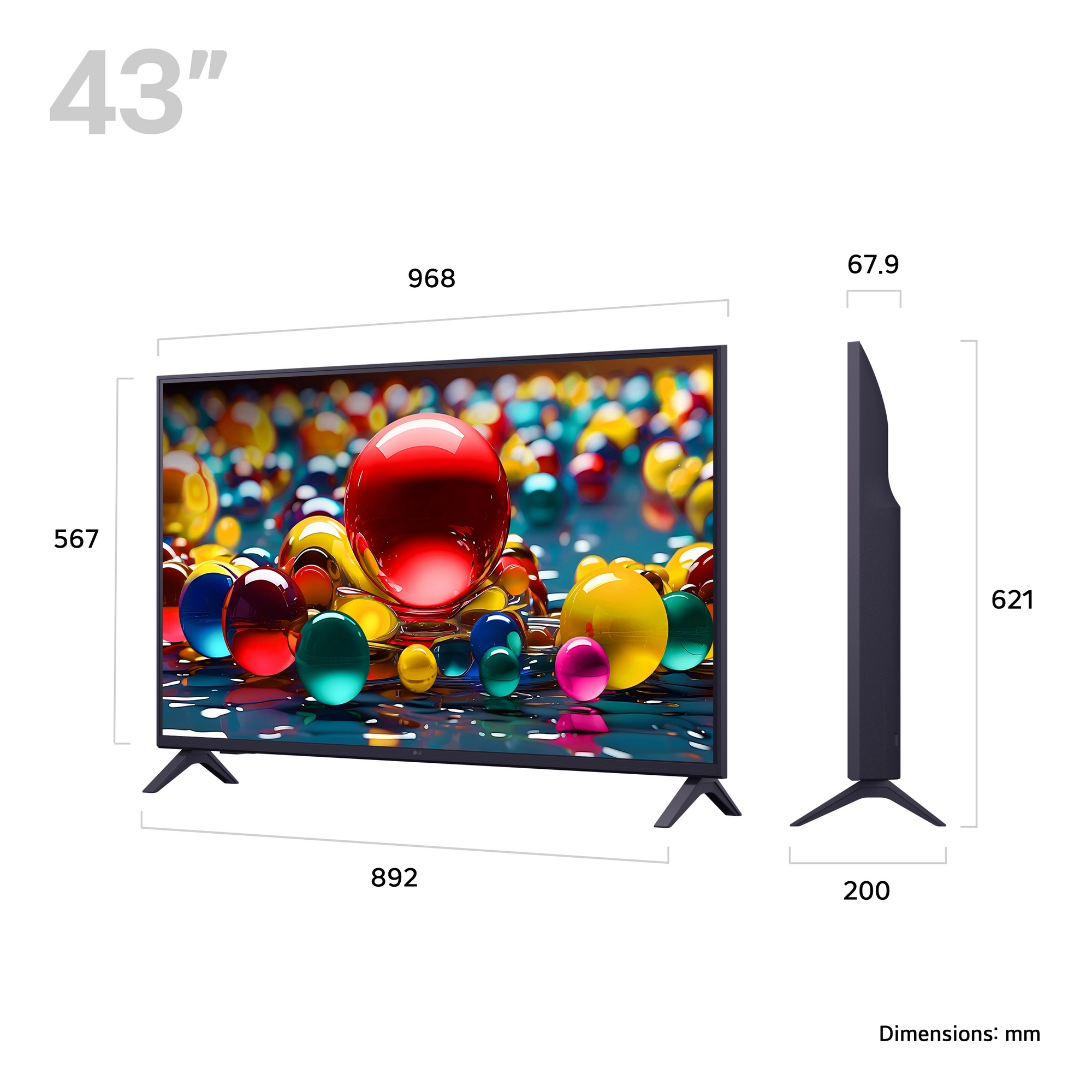 LG 43UA74006LB.AEK 43" 4K Ultra HD Smart TV - Image 2
