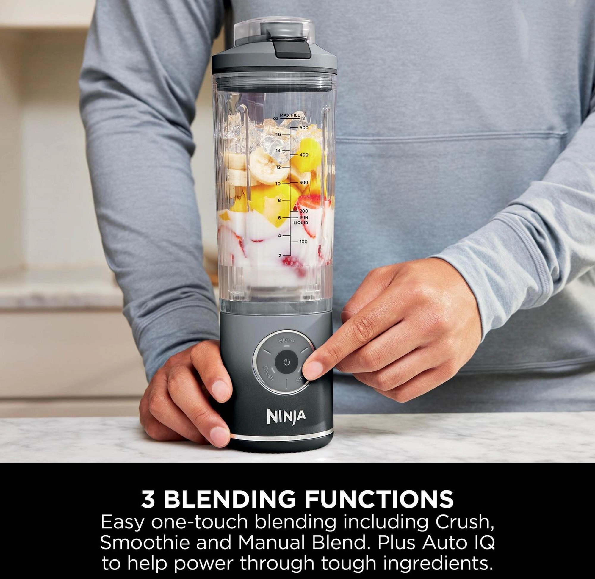 NINJA BC251UKGY Compact Portable Rechargeable Blender – Grey - Image 3