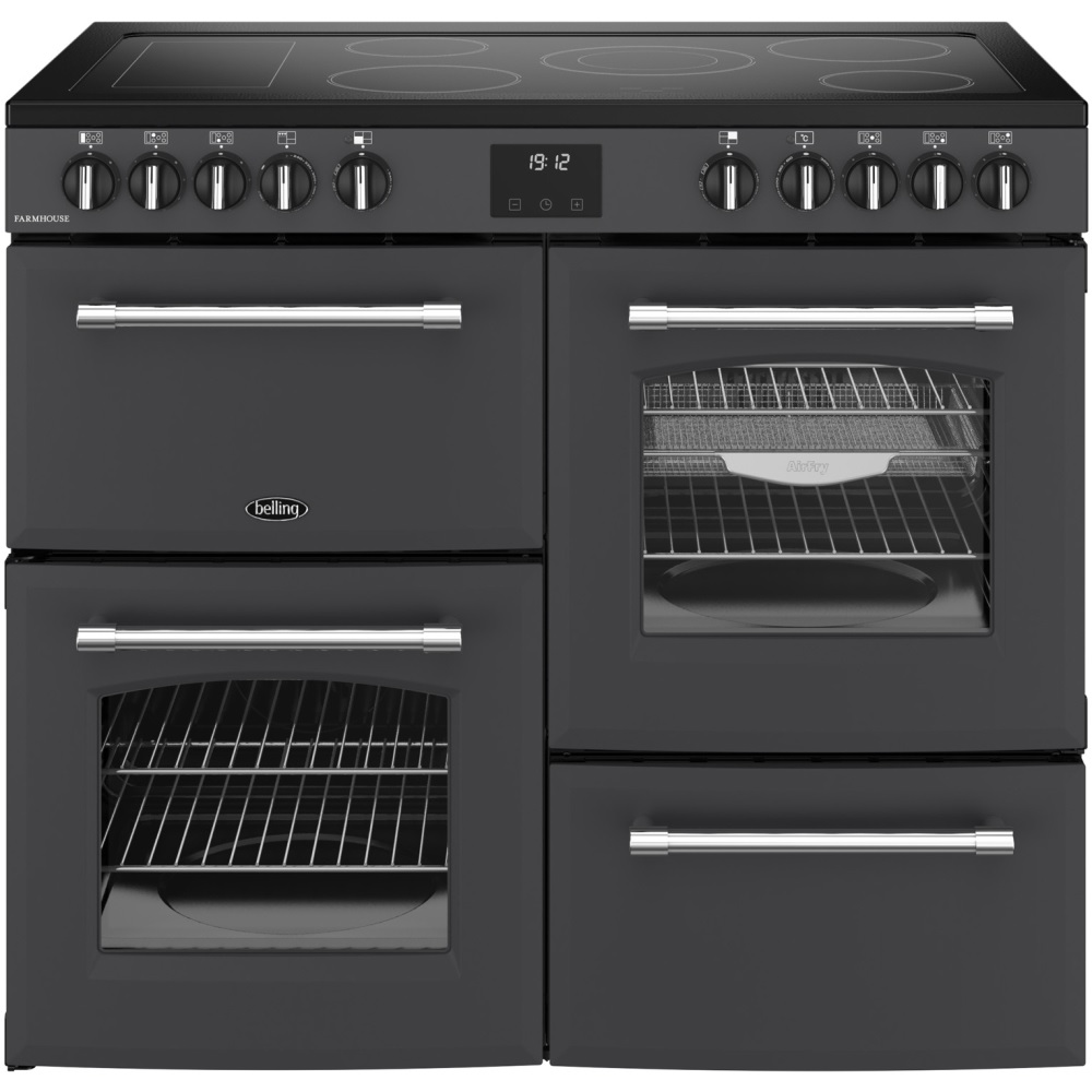Belling Farmhouse 100cm Electric Ceramic Hob Range Cooker, Anthracite - Image 1 Belling Farmhouse 100cm Electric Ceramic Hob Range Cooker, Anthracite - Image 1