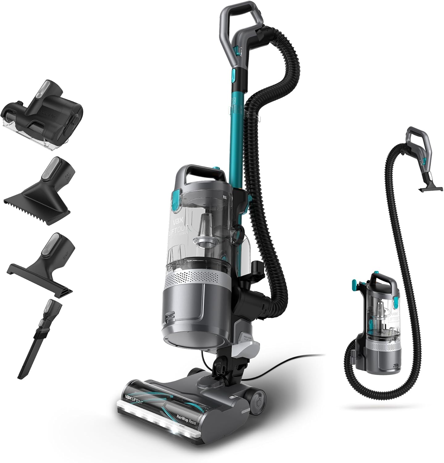 Vax LiftOut Reach Pet-Design Corded Upright Bagless Vacuum Cleaner, Lightweight, Handheld Tool Attachments for Pet Hair, Car, Upholstery, Bed, Home cleaning, 600W, 6.4kg