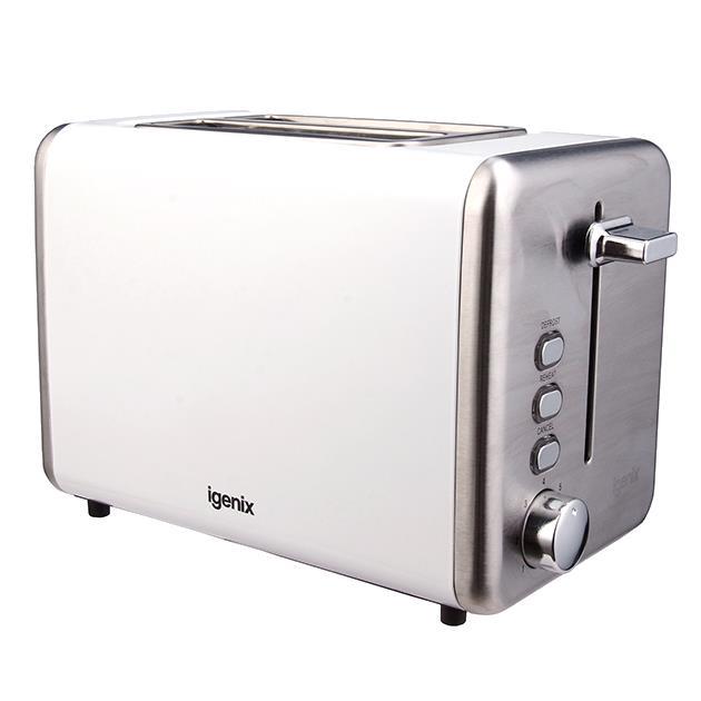 Igenix IG3000W 2 Slice Toaster in White - Image 1 Igenix IG3000W 2 Slice Toaster in White - Image 1