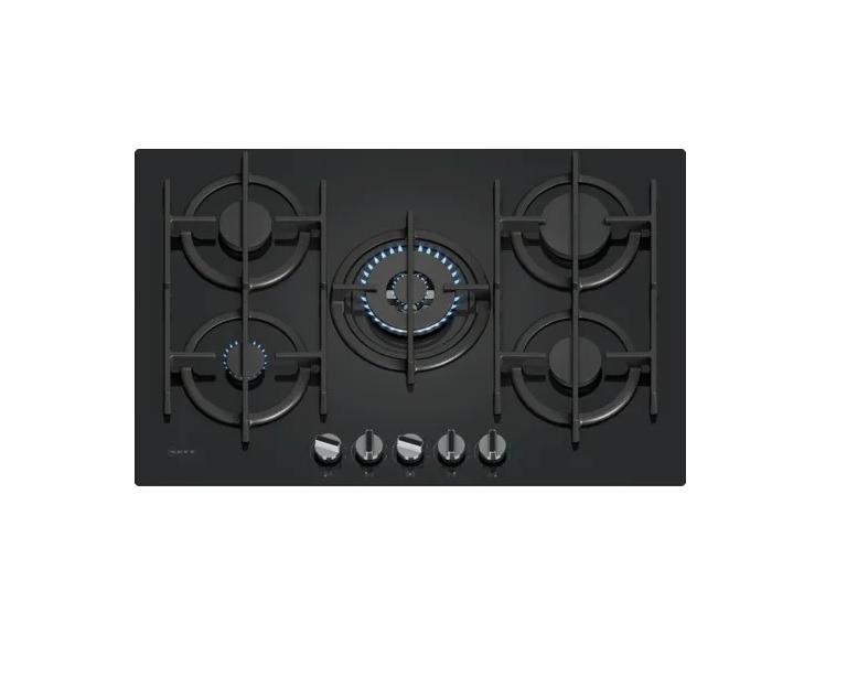 Neff T27PIQ4S0 75cm 5 Burner Gas Hob, Black