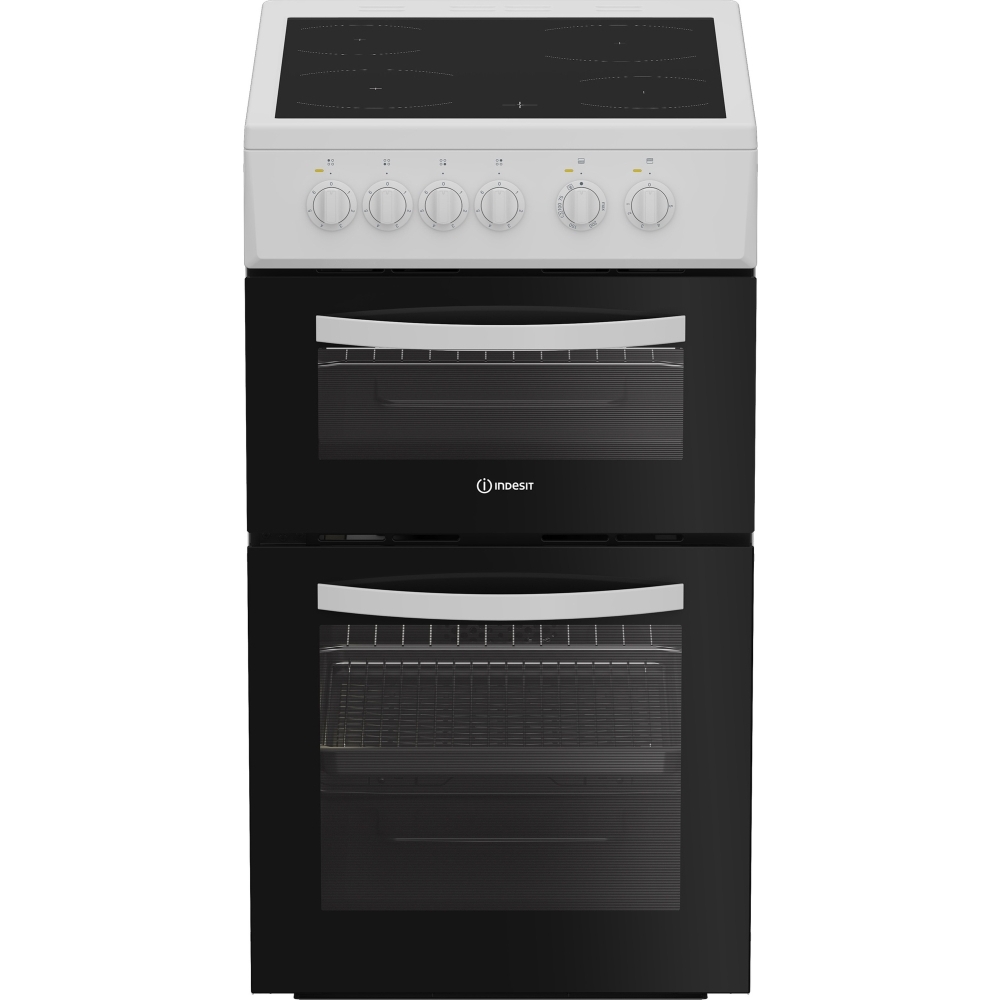 Indesit ITE5VMW Ceramic Electric Cooker with Separate Grill, White, A Rated Indesit ITE5VMW Ceramic Electric Cooker with Separate Grill, White, A Rated