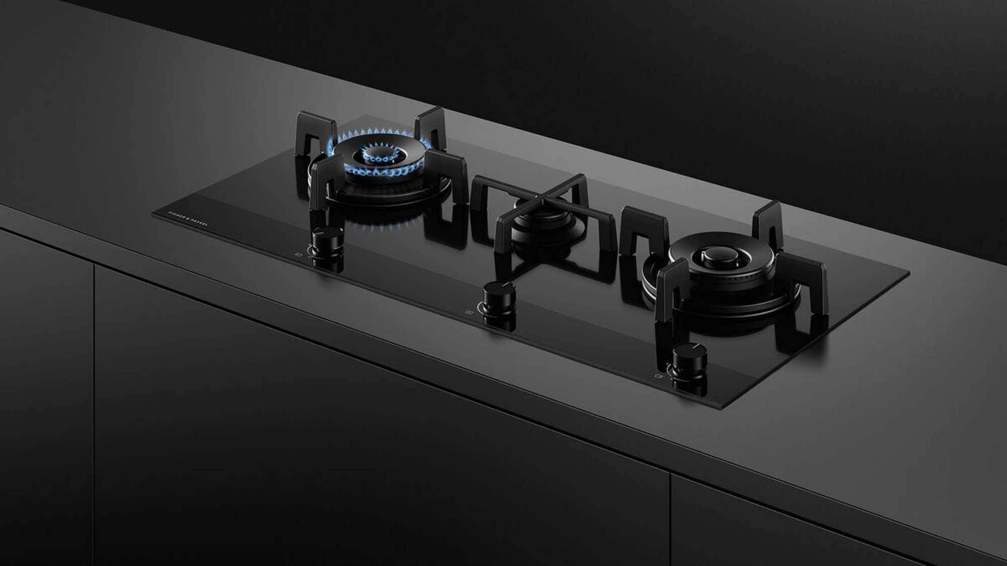 Fisher & Paykel CG903DLPGB4 90cm 3 Burner Gas Hob - Black Glass Fisher & Paykel CG903DLPGB4 90cm 3 Burner Gas Hob - Black Glass