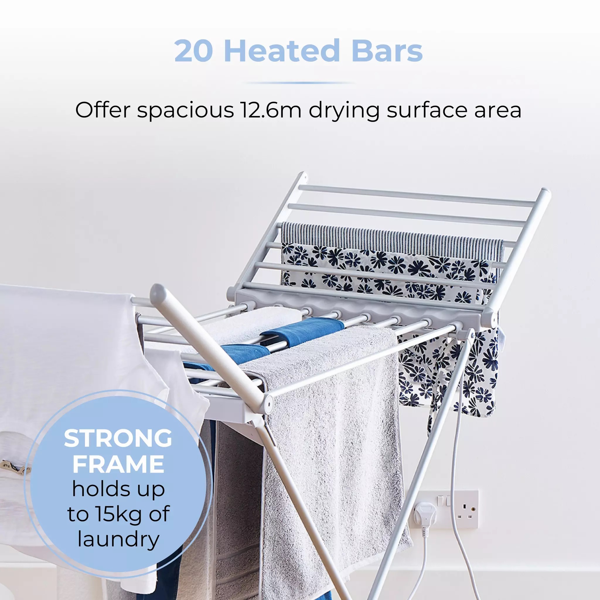 TOWER T25003 Heated Winged Clothes Airer with Cover - Image 4 TOWER T25003 Heated Winged Clothes Airer with Cover - Image 4