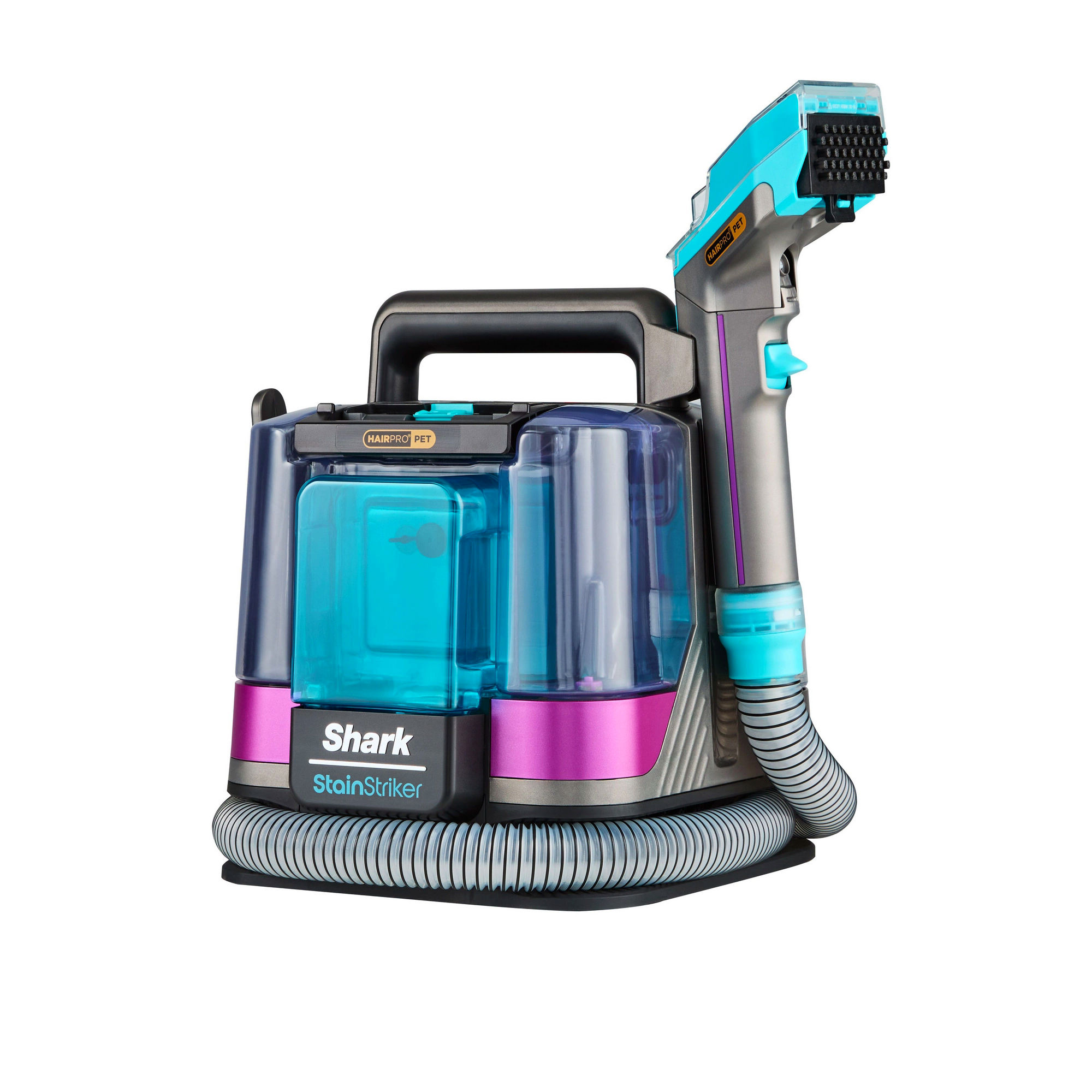 Shark PX250UKT StainStriker HairPro Pet Stain & Spot Cleaner - Dark Silver & Force Fuchsia Shark PX250UKT StainStriker HairPro Pet Stain & Spot Cleaner - Dark Silver & Force Fuchsia