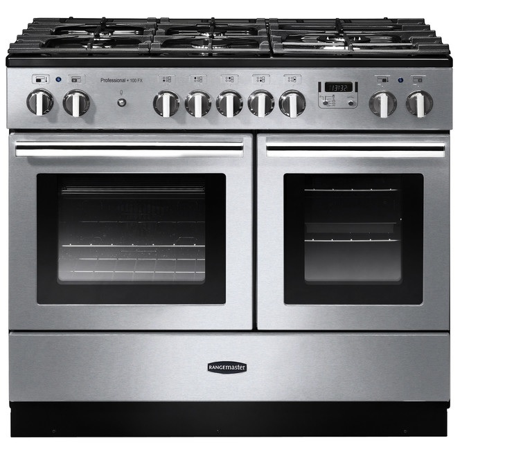 Rangemaster PROPL100FXDFFSS-C 100cm Dual Fuel Range Cooker Professional Plus FX Stainless Steel/Chrome