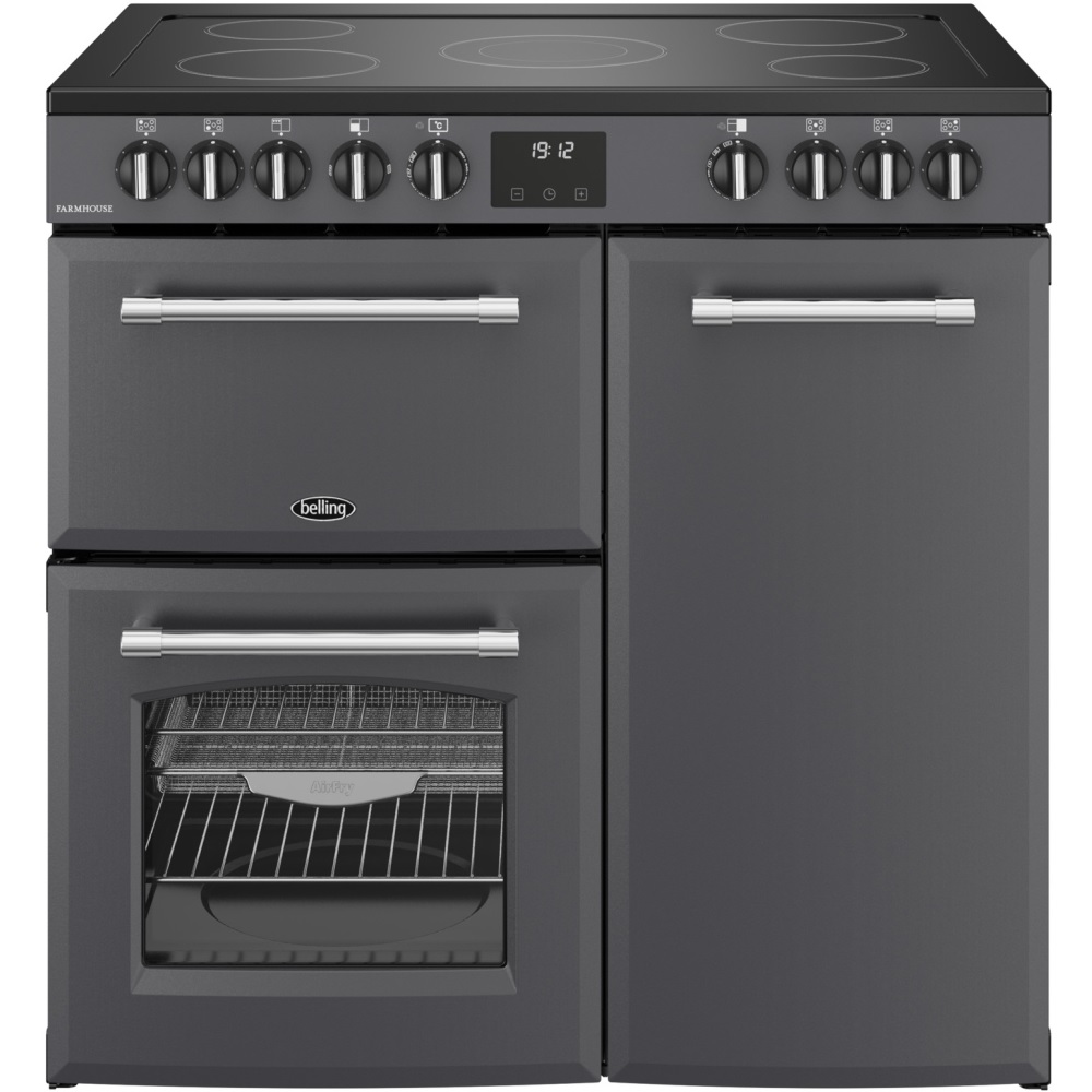 Belling 444411816 RCA FARMHOUSE 90E 90cm Ceramic Range Cooker, Anthracite/Grey - Image 1