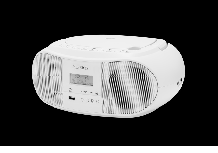 Roberts ZOOMBOX4 FM/DAB/DAB+ CD Boombox with Bluetooth – White
