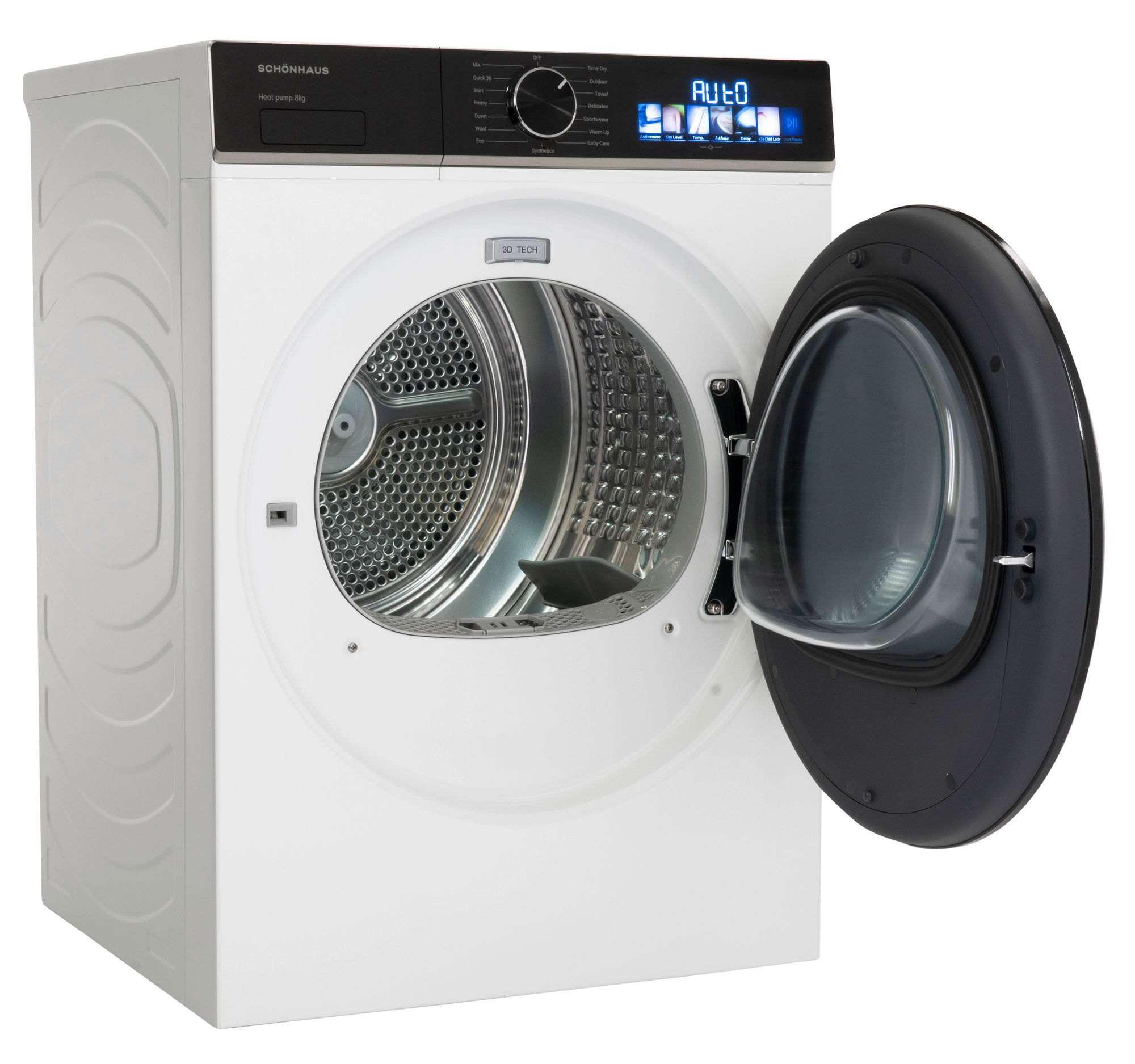 Schonhaus TDSHF018A3W 8kg Heat Pump Tumble Dryer - White - Image 2 Schonhaus TDSHF018A3W 8kg Heat Pump Tumble Dryer - White - Image 2