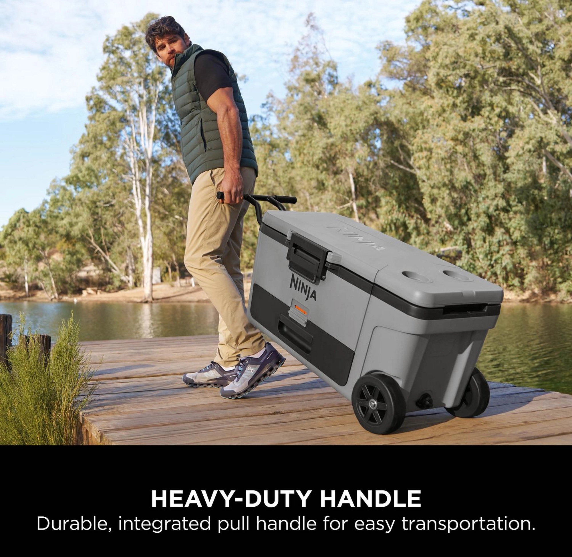 NINJA FB265EUUKGY FrostVault 61L Wheeled Cooler with Dry Zone - Slate Grey - Image 2 NINJA FB265EUUKGY FrostVault 61L Wheeled Cooler with Dry Zone - Slate Grey - Image 2