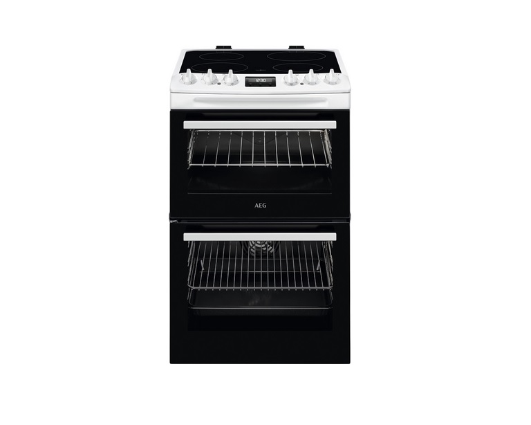 AEG CCX1530ACW 55cm Double Oven Electric Cooker with Ceramic Hob – White