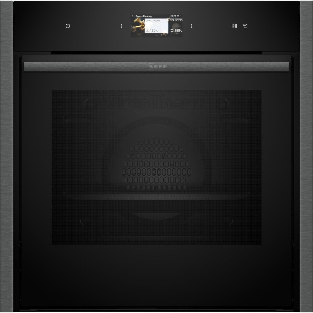 Neff B64VS71G0B N90 Slide and Hide Built-In Electric Single Oven, Graphite Grey & Pyrolytic Cleaning - Image 1