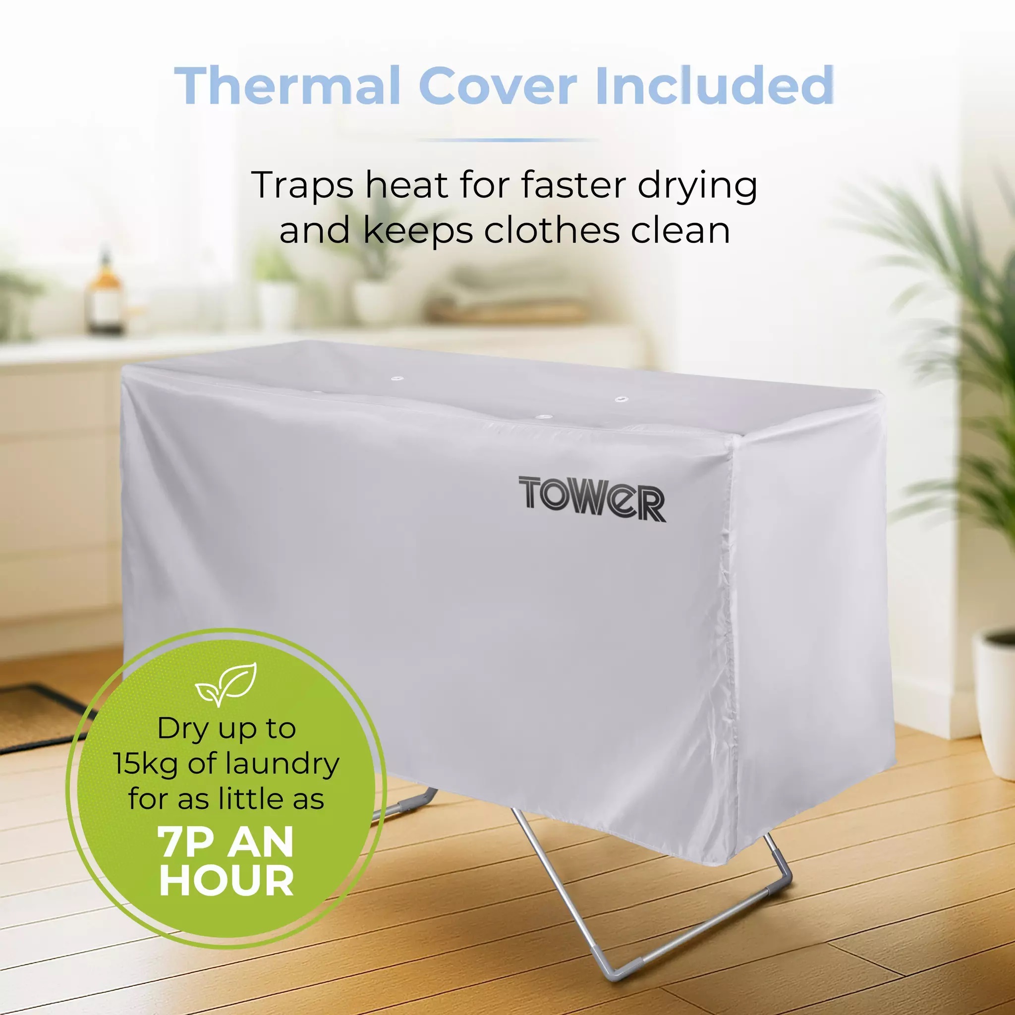 TOWER T25003 Heated Winged Clothes Airer with Cover - Image 3 TOWER T25003 Heated Winged Clothes Airer with Cover - Image 3