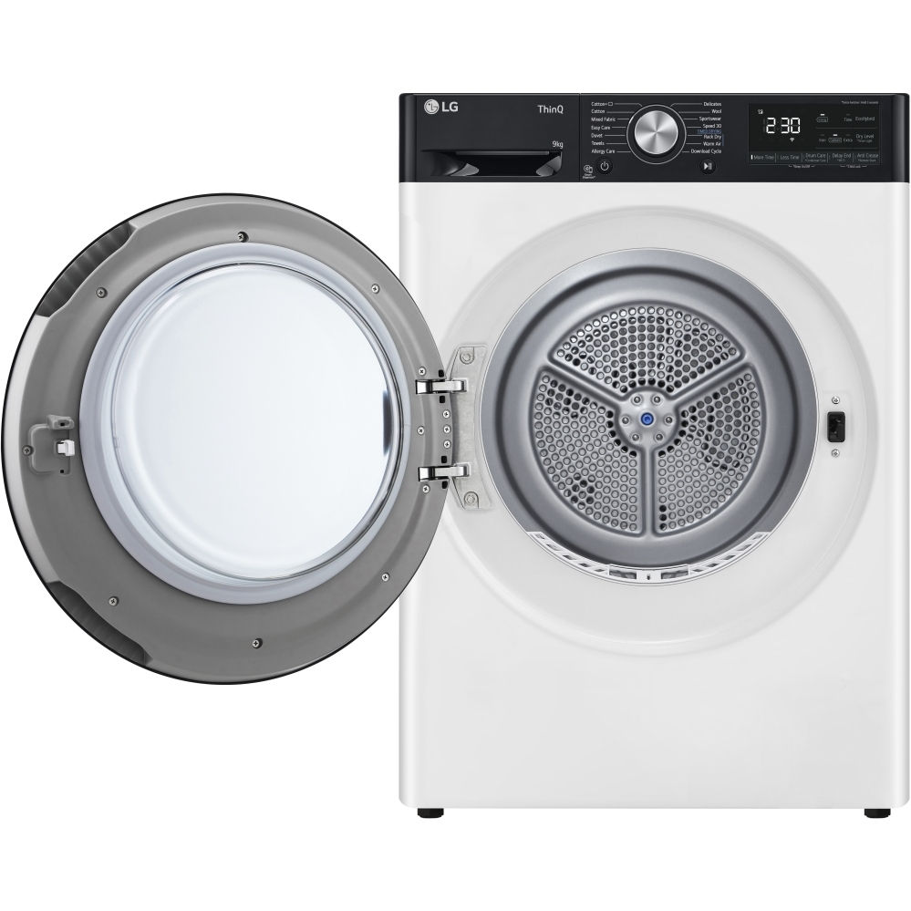 LG FDV909WN.BBWQKUK Heat Pump Tumble Dryer, 9kg, White, A+++ Rated - Image 2