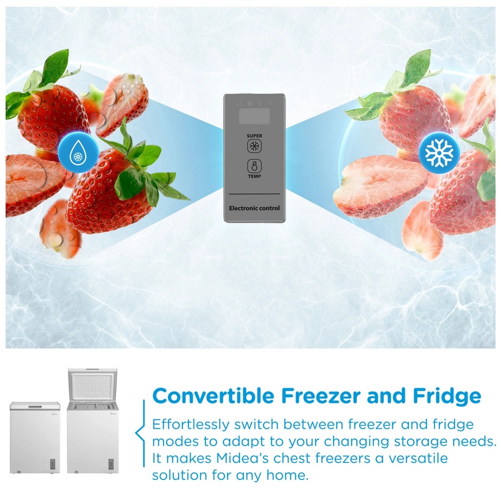 MIDEA MDRC211FZE01 Static 143l Chest Freezer – White - Image 5