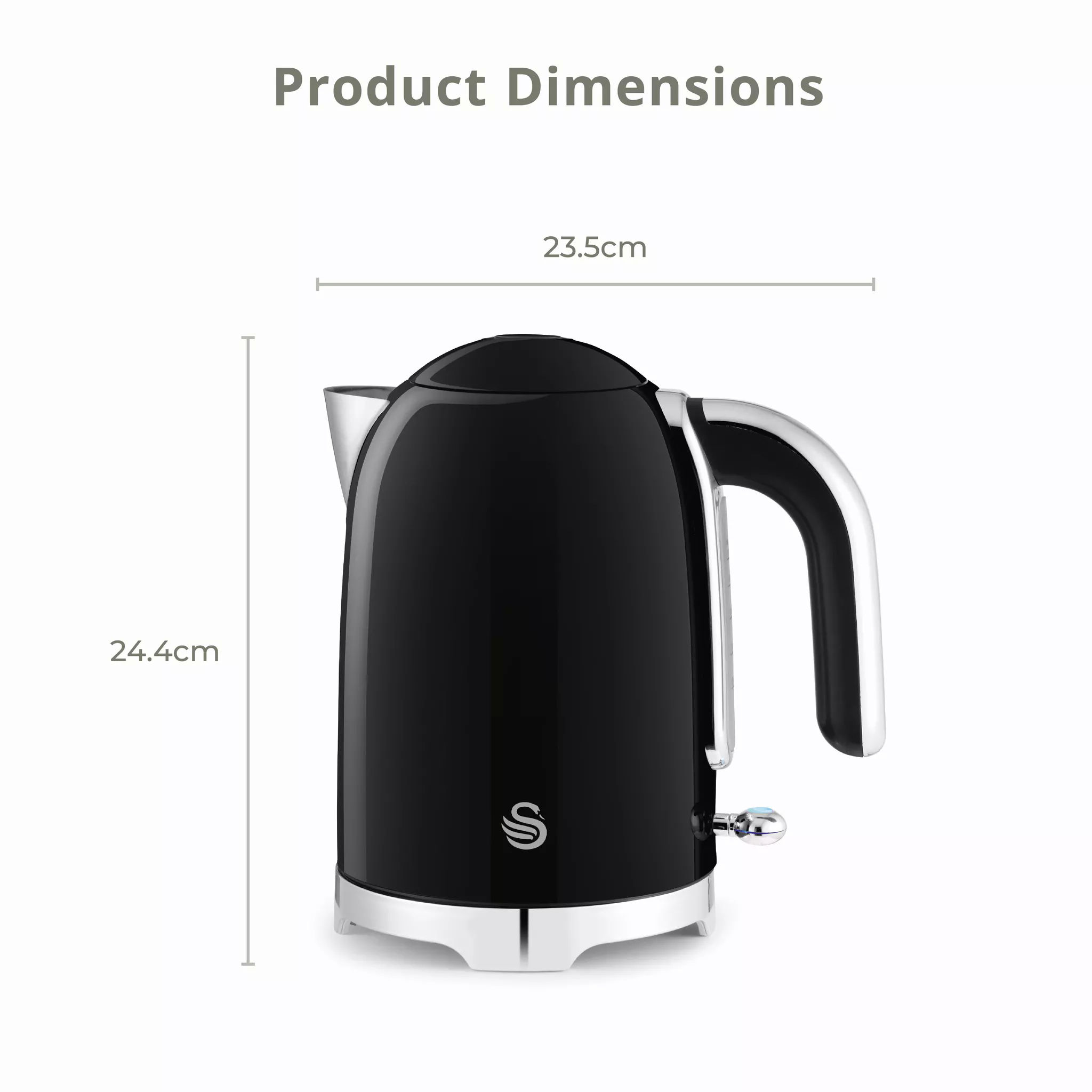 Swan SK19026BLK-KET Swan Solace 1.7L Rapid Boil Jug Kettle - Image 2 Swan SK19026BLK-KET Swan Solace 1.7L Rapid Boil Jug Kettle - Image 2