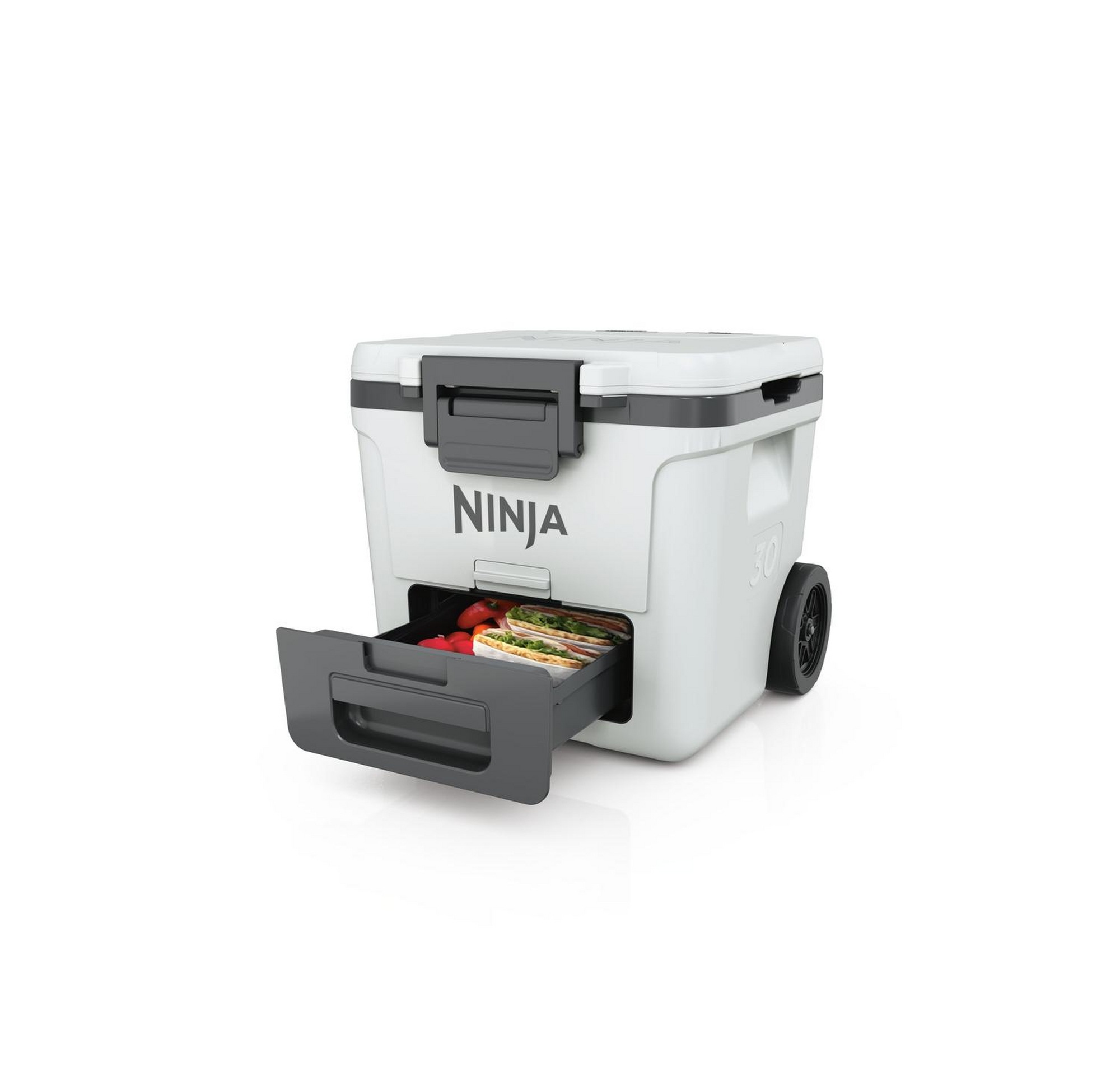 NINJA FB230UKWH FrostVault 28L Wheeled Cooler with Dry Zone - Cloud White - Image 3