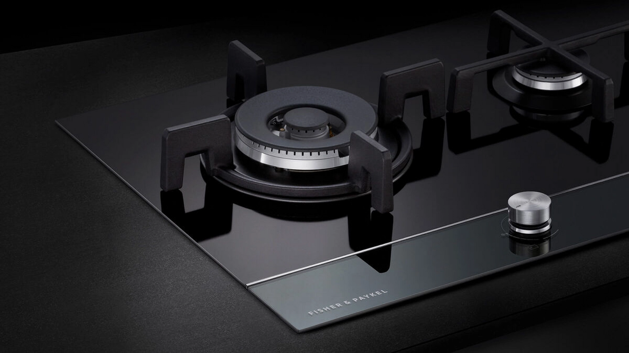 Fisher & Paykel CG451DNGGB4 45cm 1 Burner Gas Hob - Black Glass - Image 2
