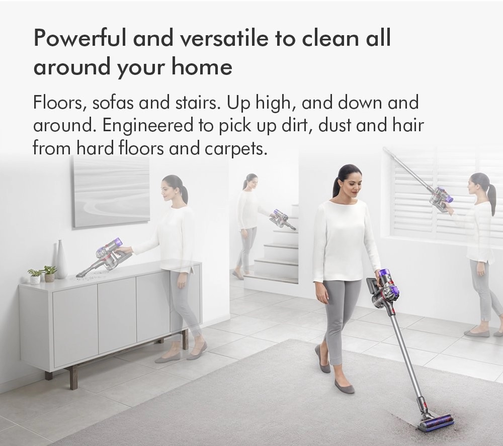 Dyson V8ABS-2023 Cordless Stick Vacuum Cleaner, 40 Minutes Run Time - Silver/Yellow - Image 5 Dyson V8ABS-2023 Cordless Stick Vacuum Cleaner, 40 Minutes Run Time - Silver/Yellow - Image 5
